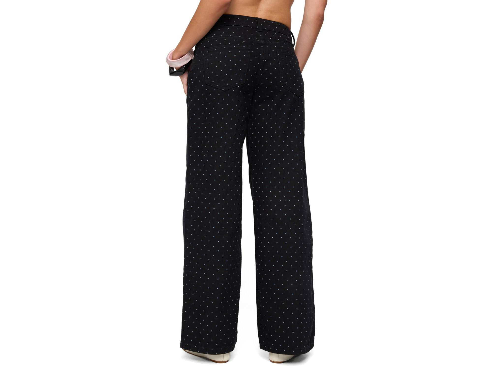 Misha Polka Dot Baggy Low Black Wash Jeans — Image 3