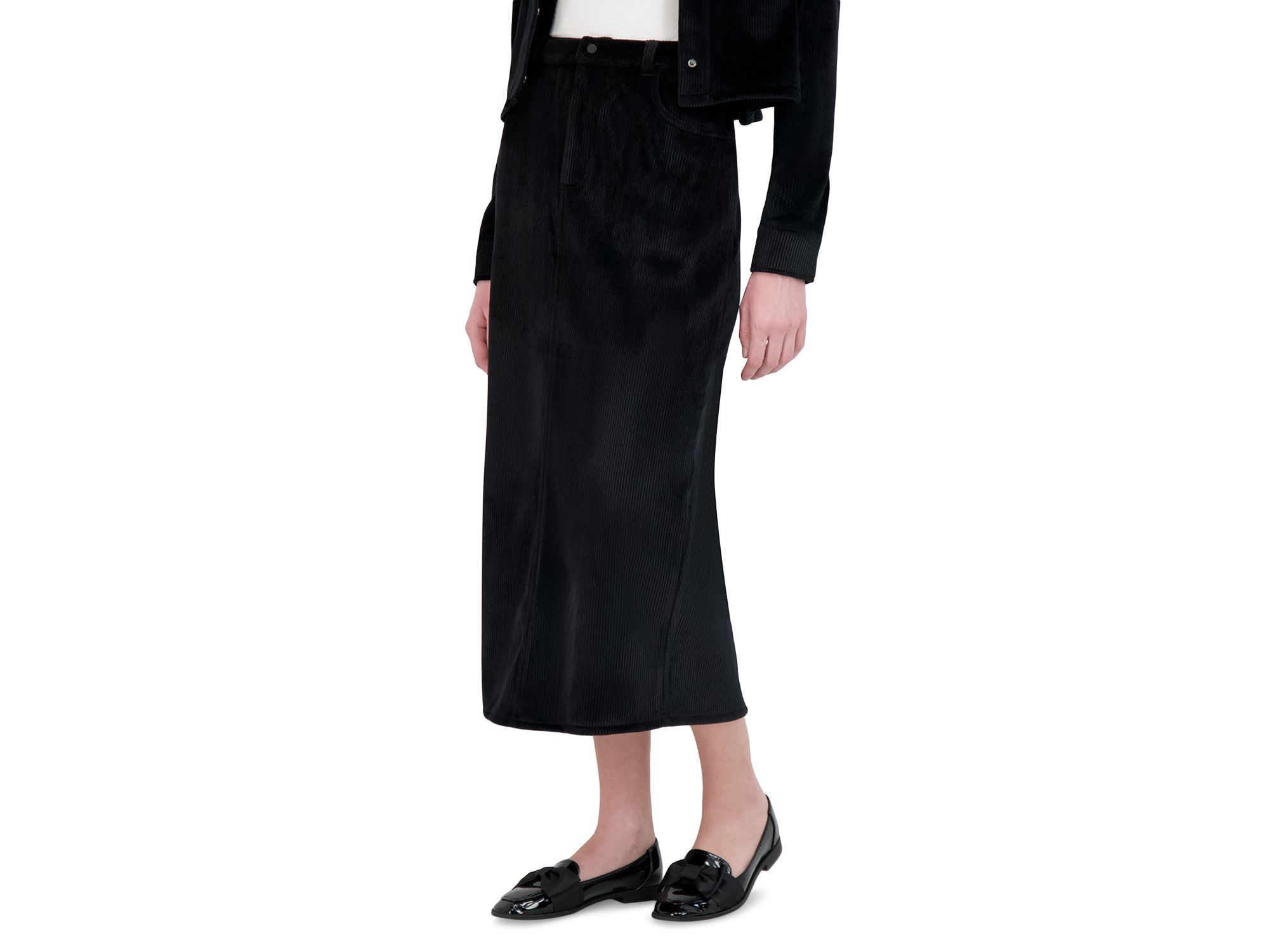 Rib Knit Velour Skirt — Image 3