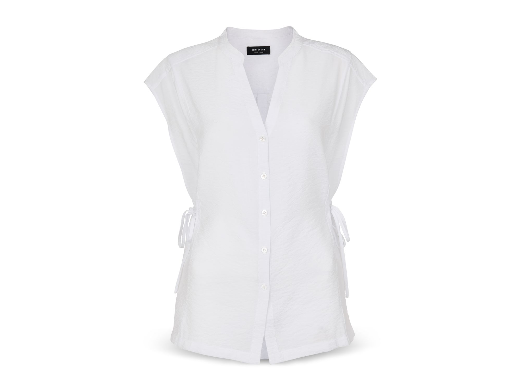 Button Down Tie Side Blouse — Image 5