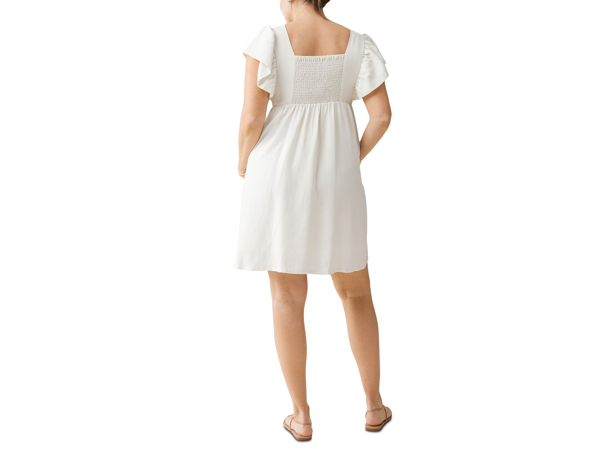 Maternity Flutter Sleeve Dress — Image 5