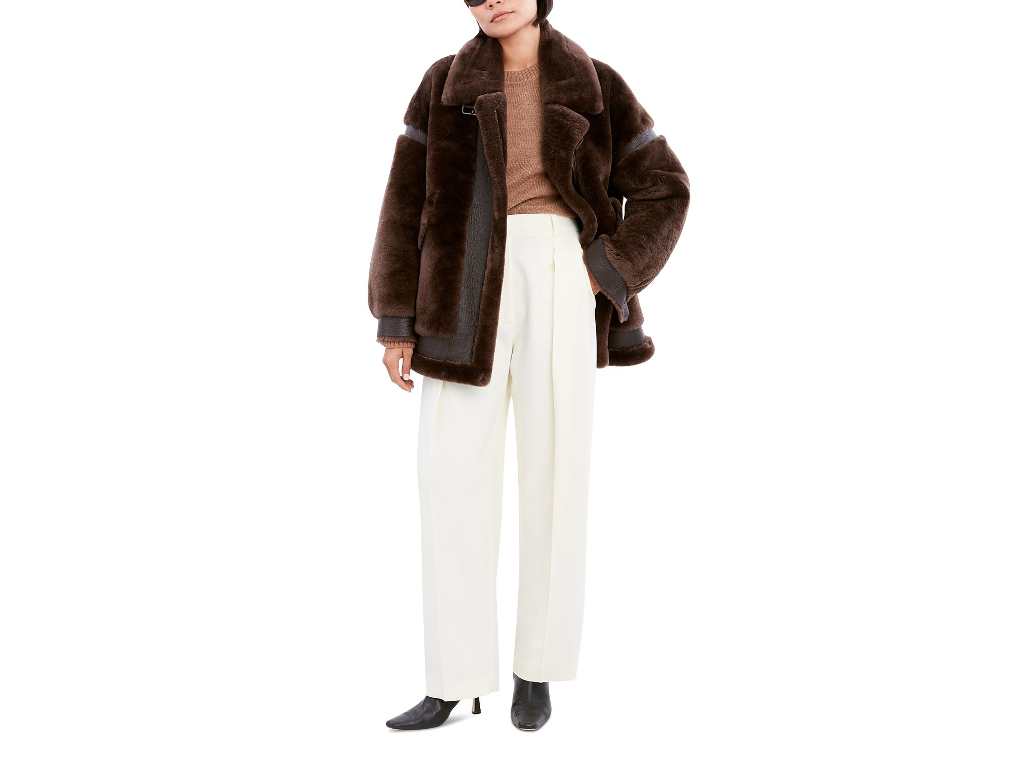 Sean Geniune Shearling & Leather Coat — Image 3