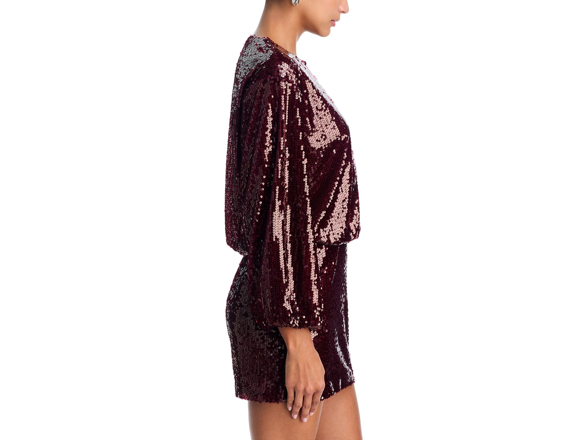 Sequin Long Sleeve Mini Dress - Exclusive — Image 4