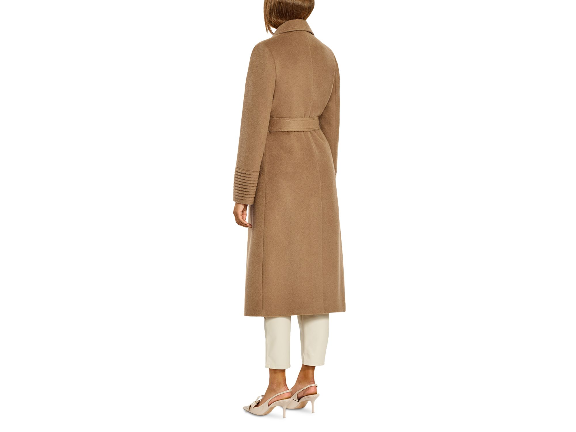 Long Notched Collar Wrap Coat — Image 4