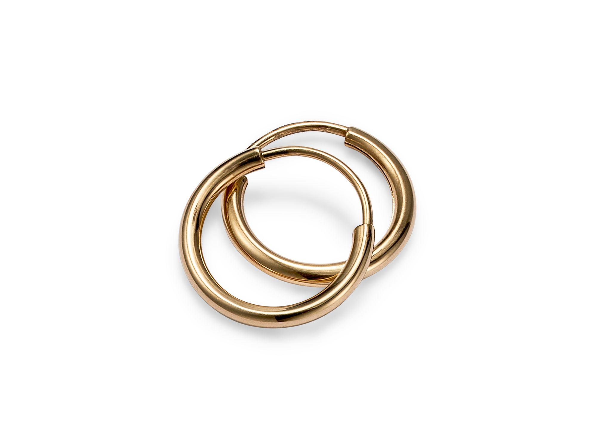 14K Yellow Gold Small Endless Hoop Earrings — Image 3