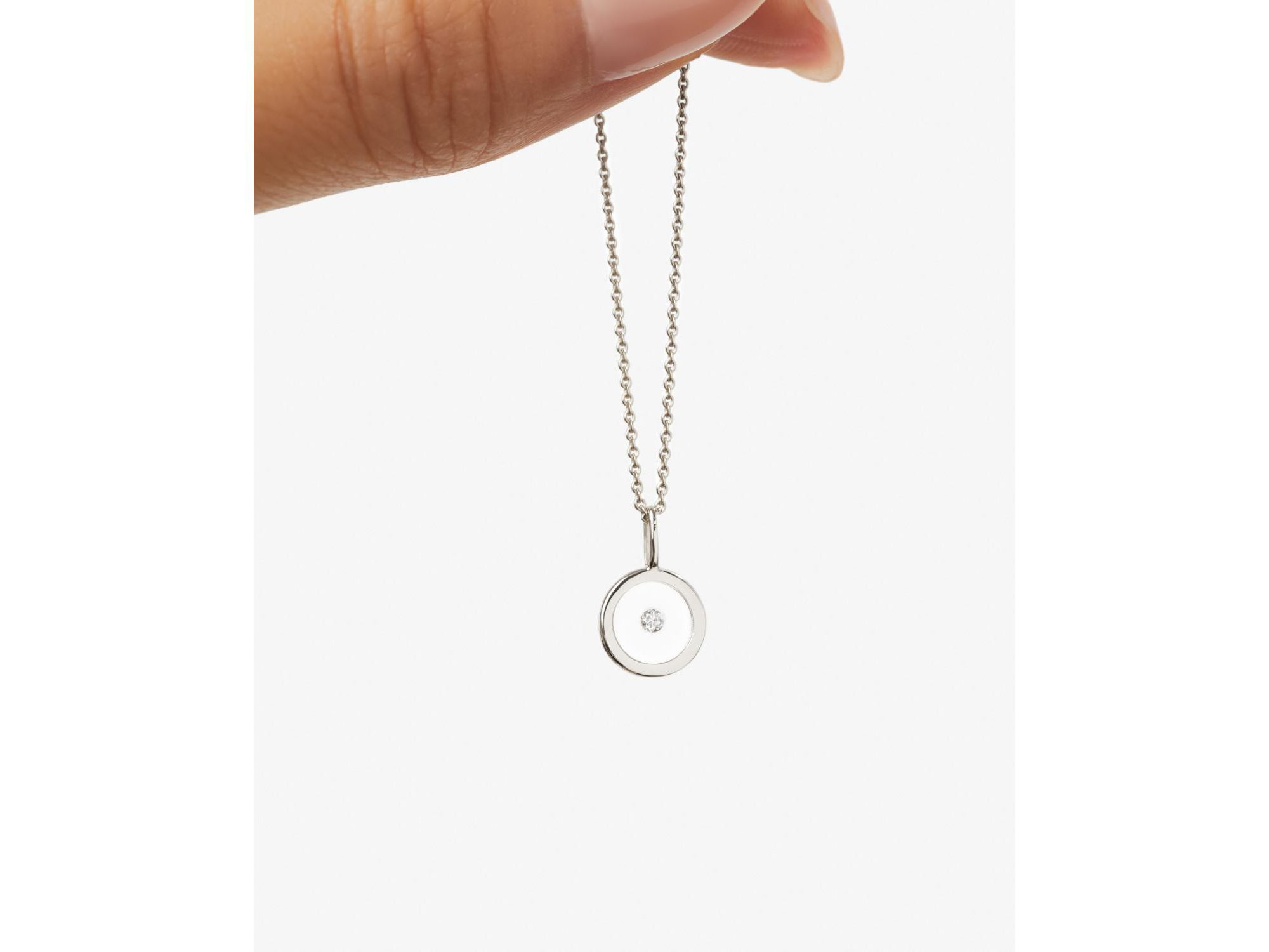 10K Gold Floating Lab Grown Diamond Necklace — Image 5