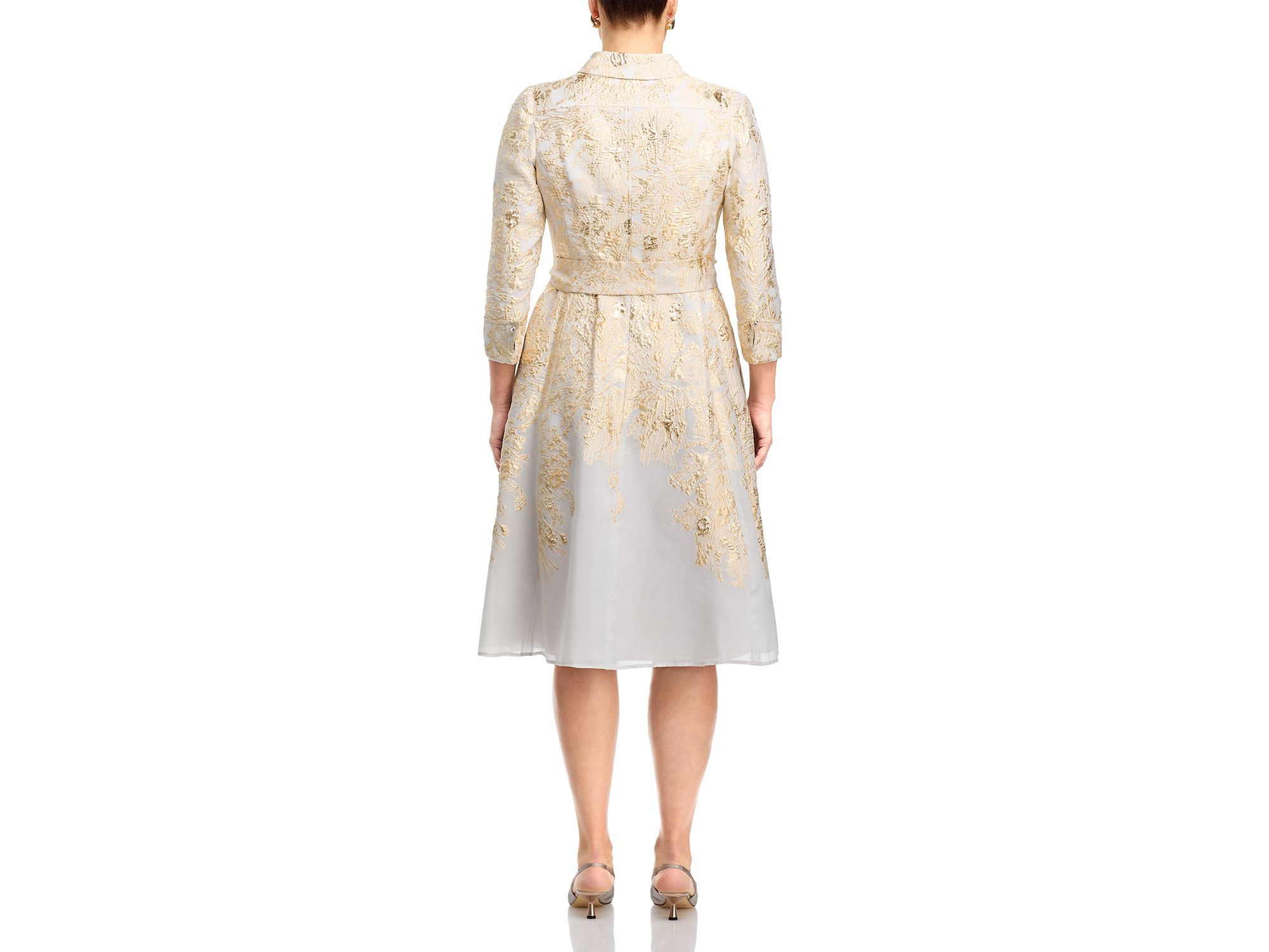 Metallic Jacquard Shirt Dress — Image 6