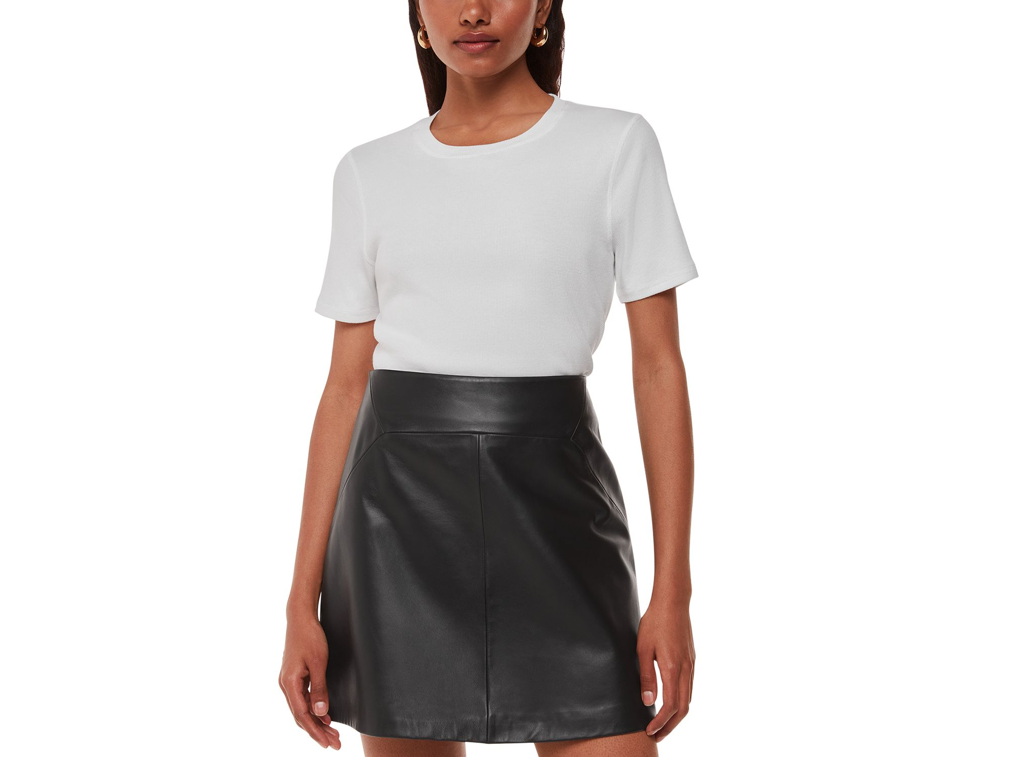 Petite Leather A Line Skirt — Image 3