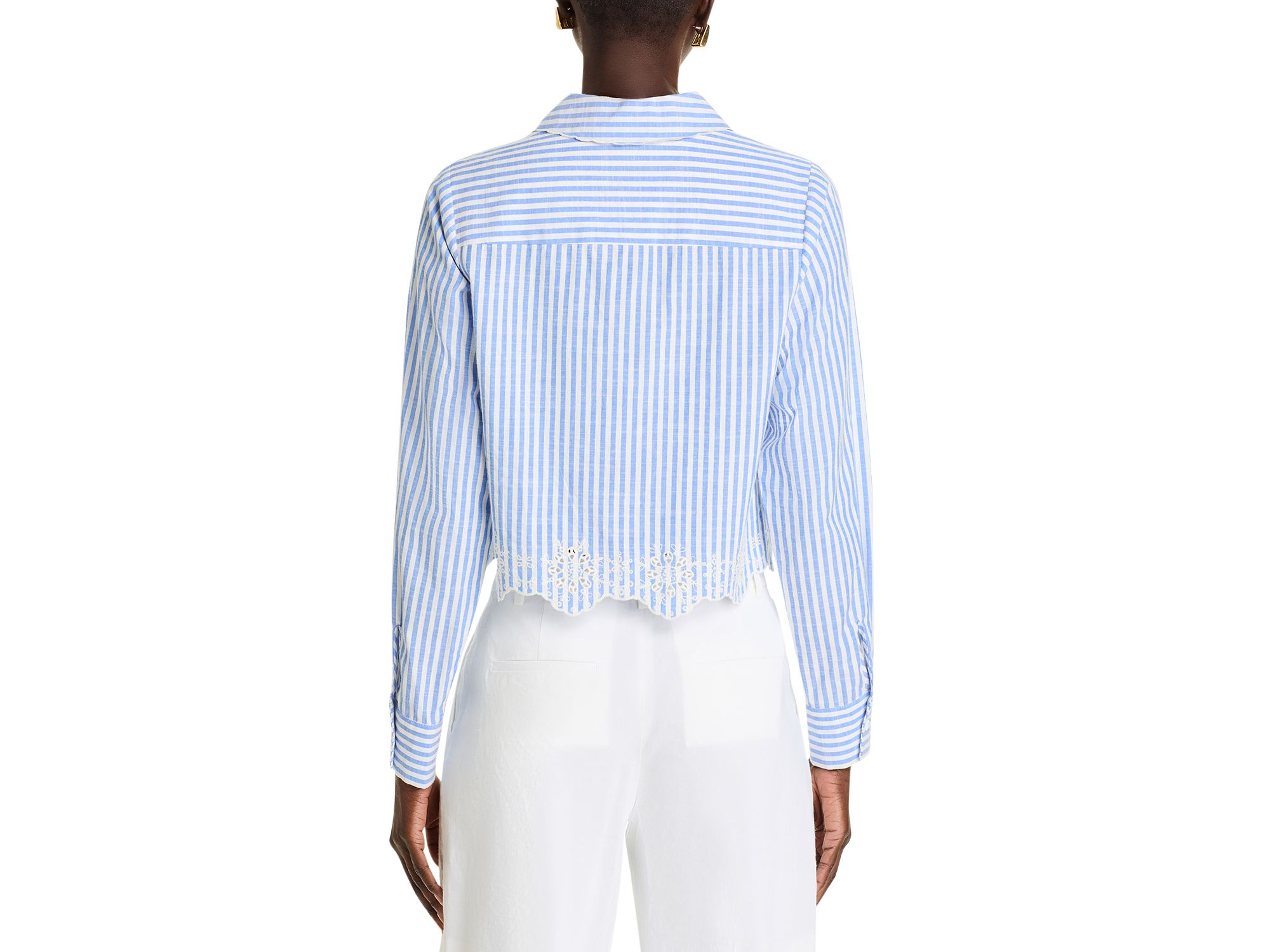 Eyelet Stripe Poplin Button Down Shirt - Exclusive — Image 3
