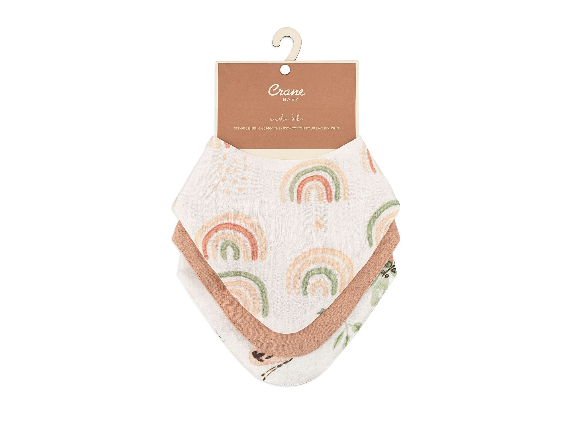 Rainbow/Butterfly Muslin Bibs, 3 Pack - Ages 0-3 — Image 6
