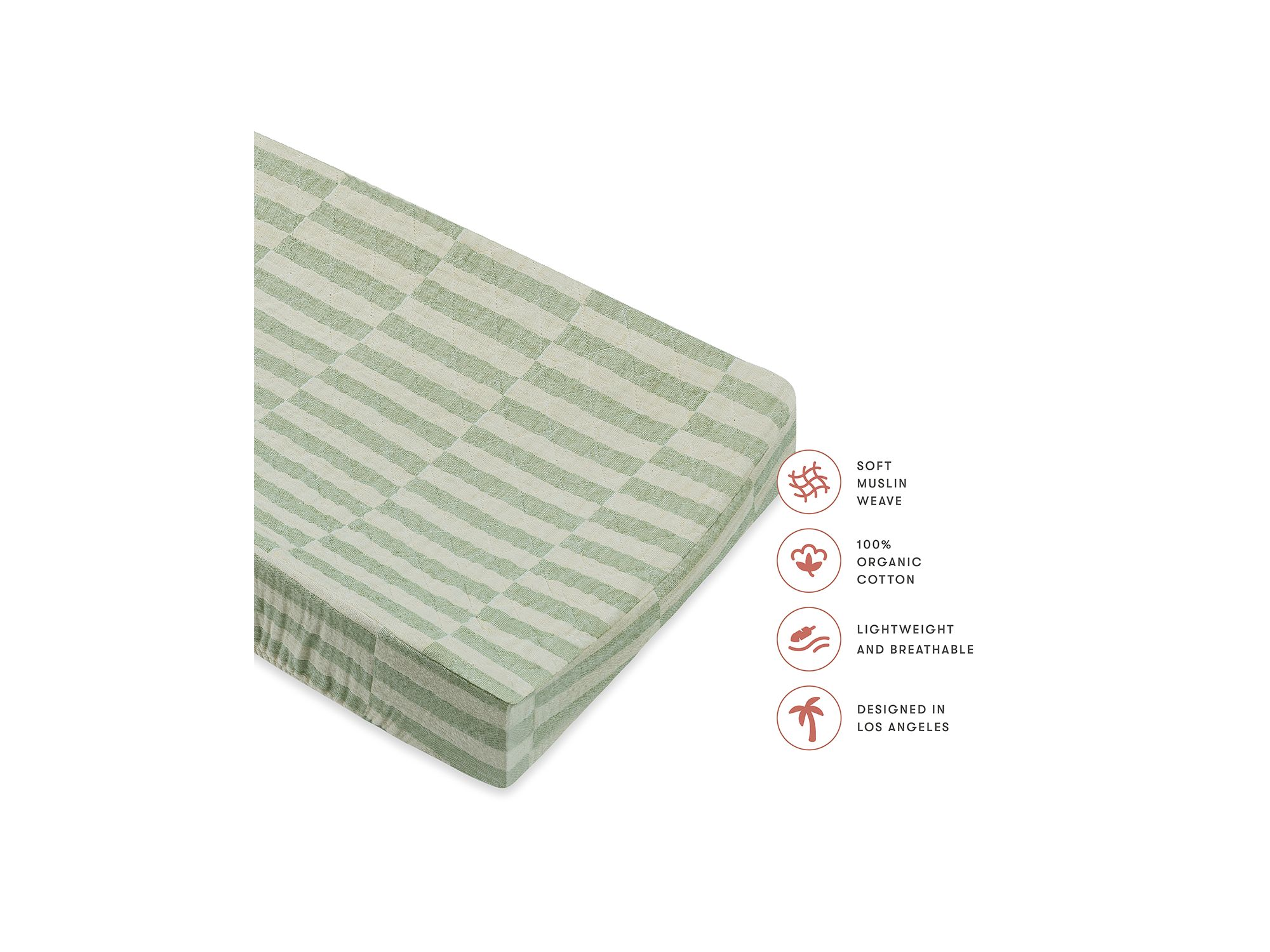 Quilted Changing Pad Cover in Muslin Cotton — Image 5