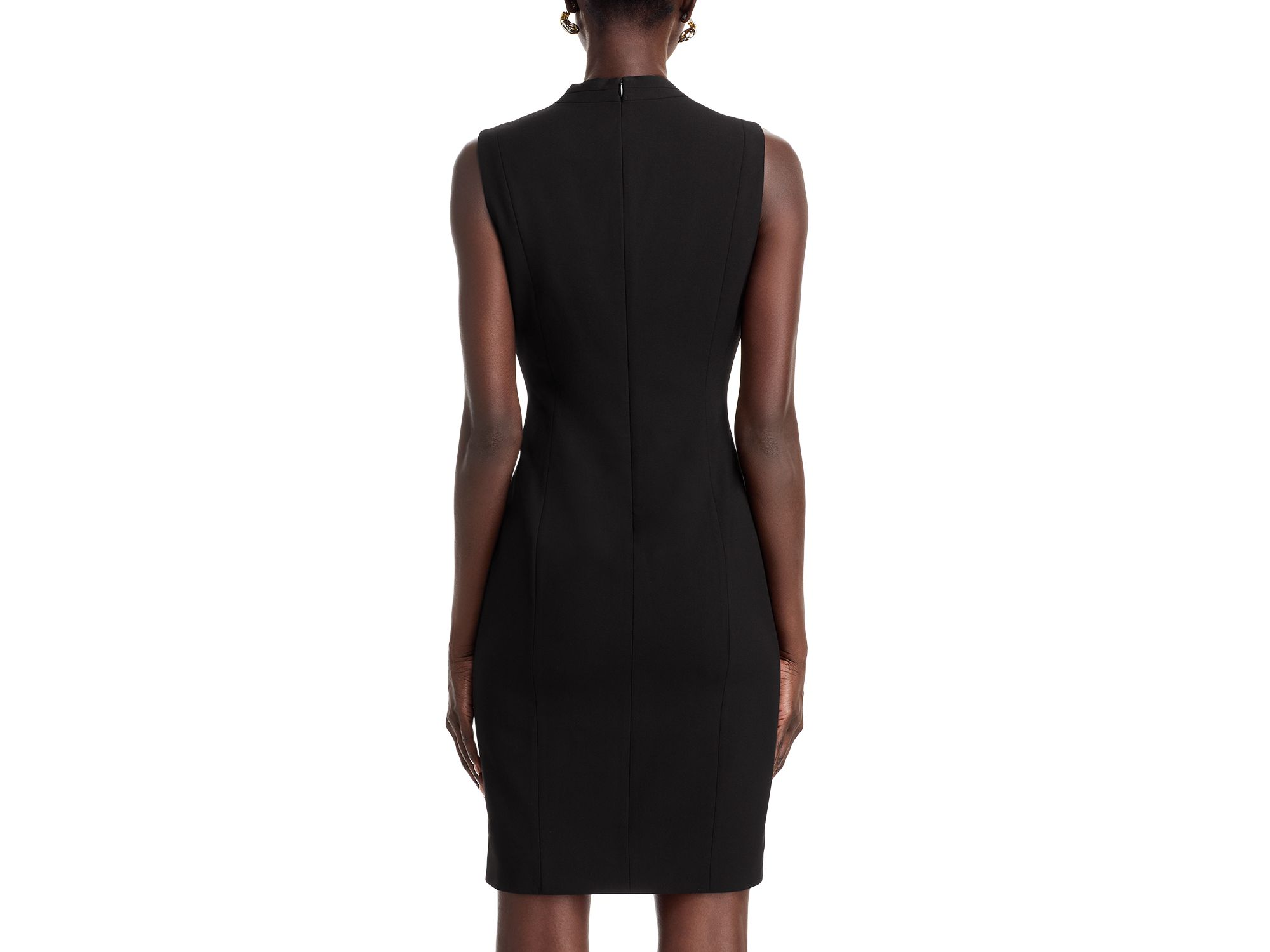 Tonya Pleated Sleeveless V Neck Sheath Dress - Exclusive — Image 5