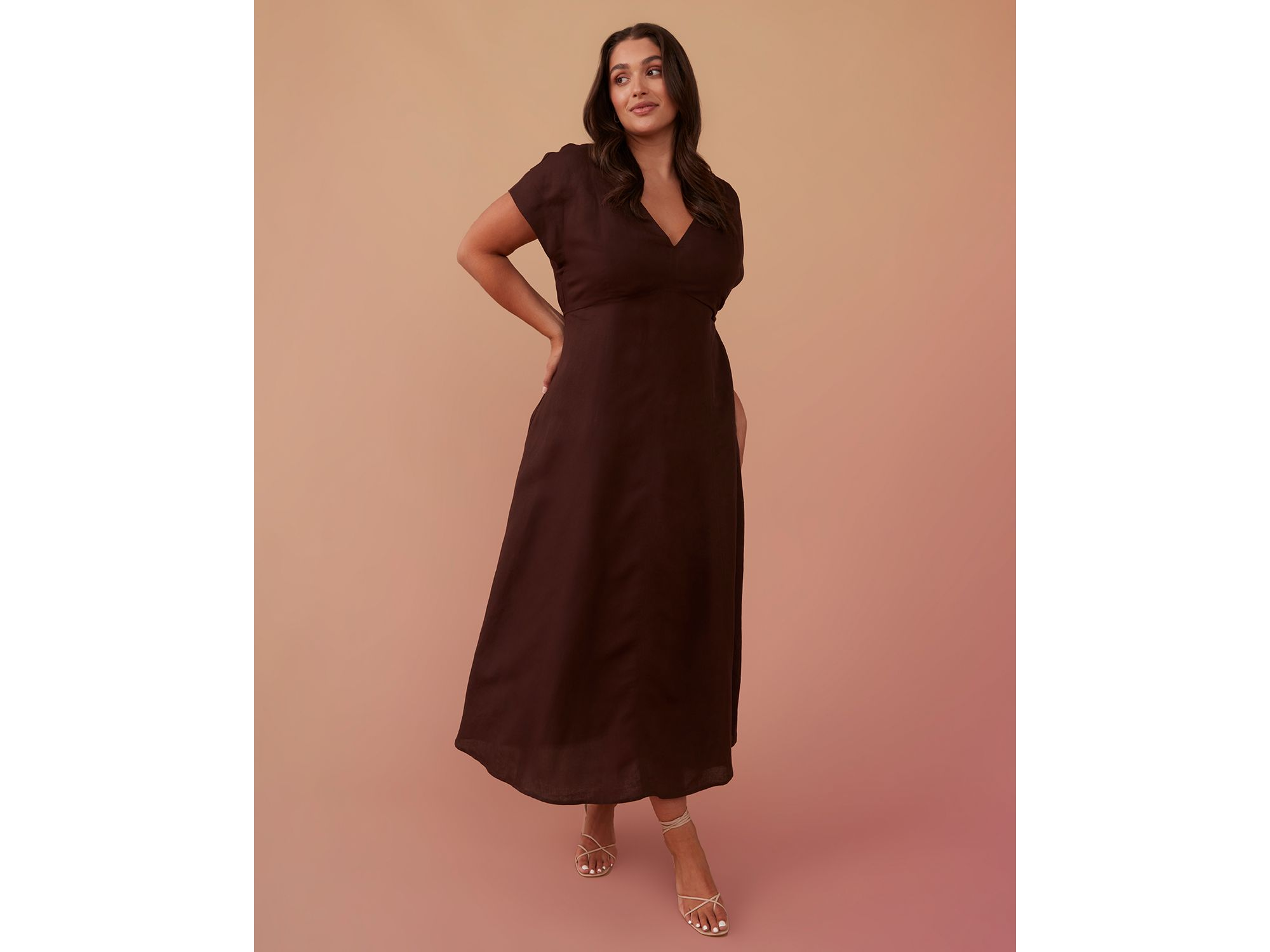 Aubrey V Neck Midi Dress — Image 5