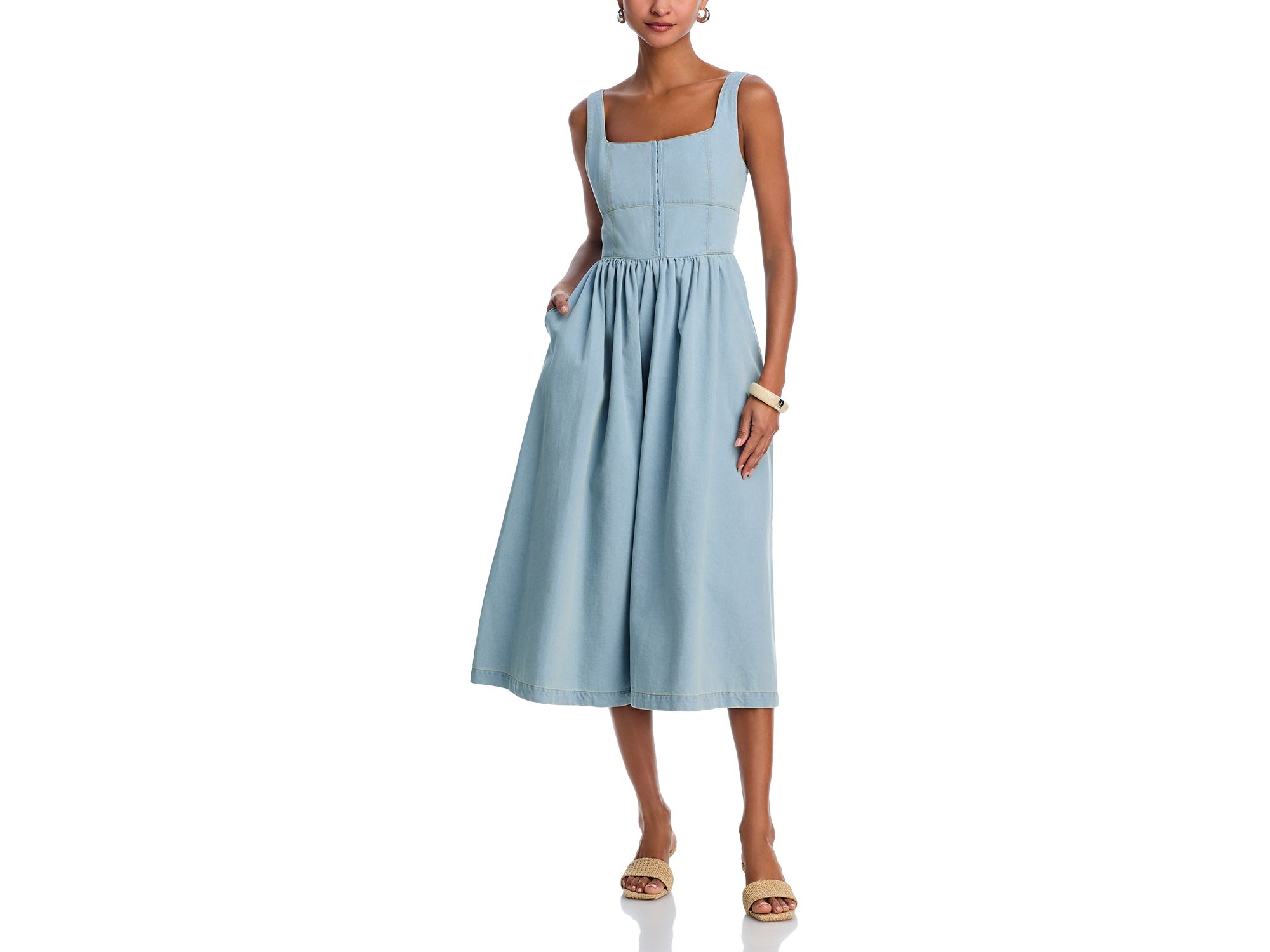 Denim Tank Midi Dress - Exclusive — Image 3