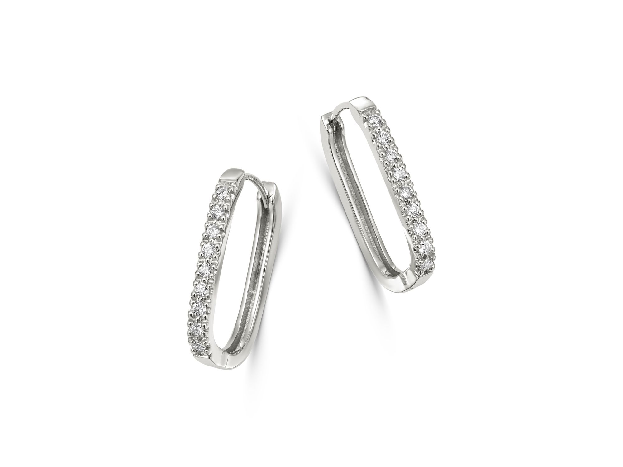 Bloomingdale's Diamond Square Hoop Earrings in 14K White and Yellow Gold, 0.16 ct.t.w. — Image 4