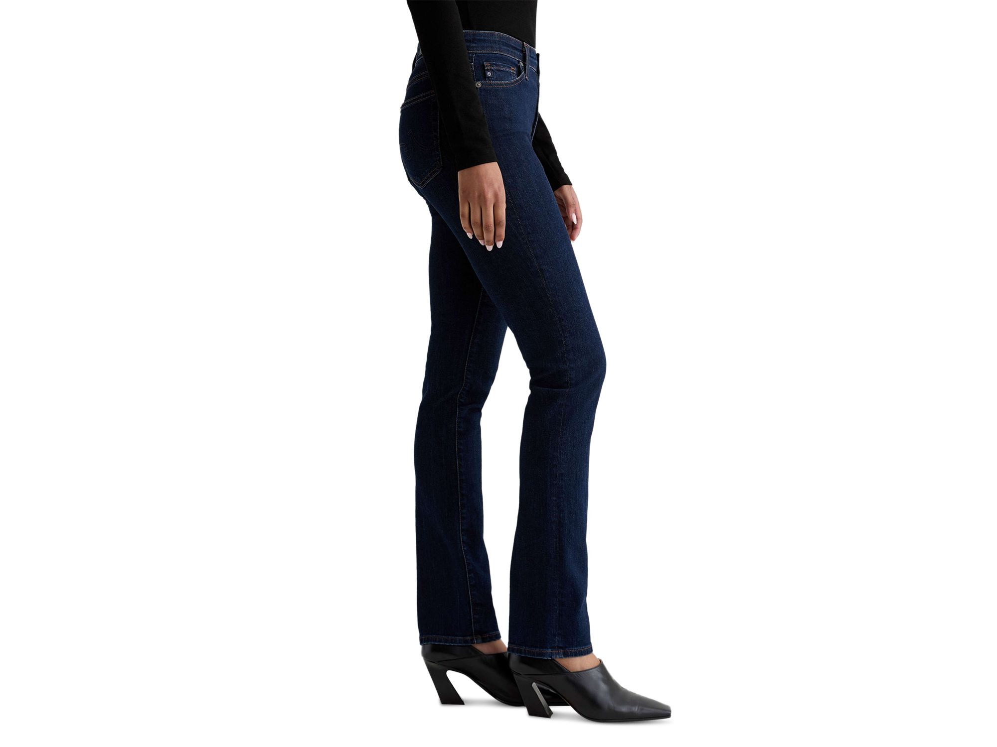 Mari Extended Mid Rise Slim Straight Jeans in Modern Indigo — Image 6