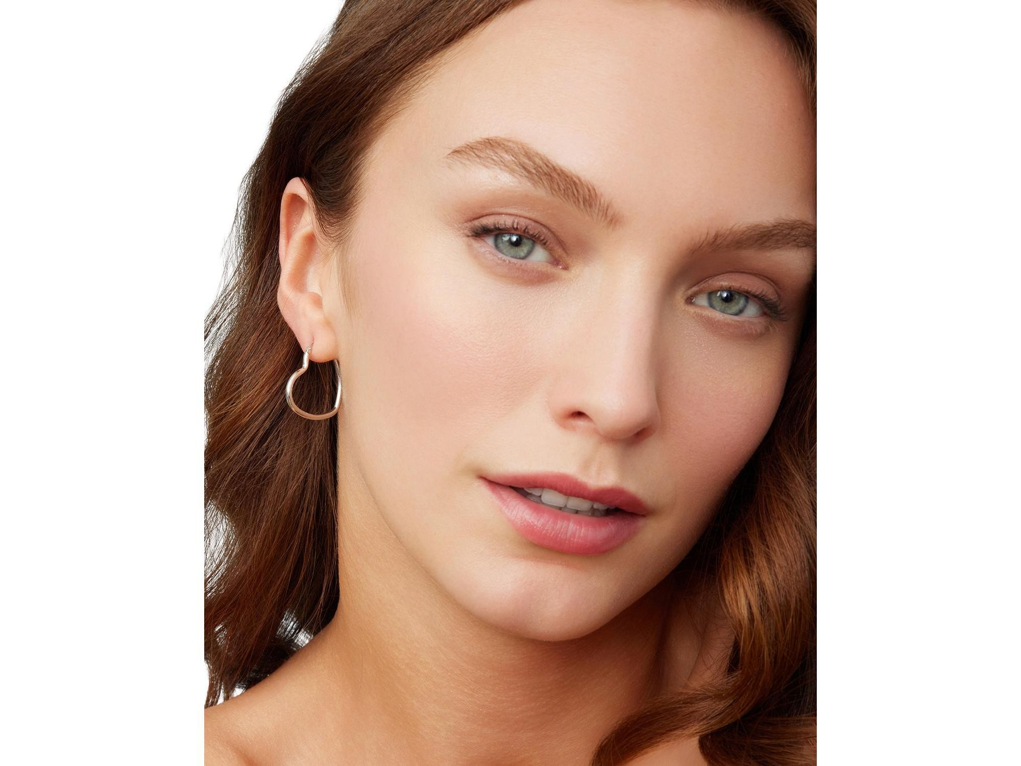 Sterling Sweetheart Hoops — Image 3