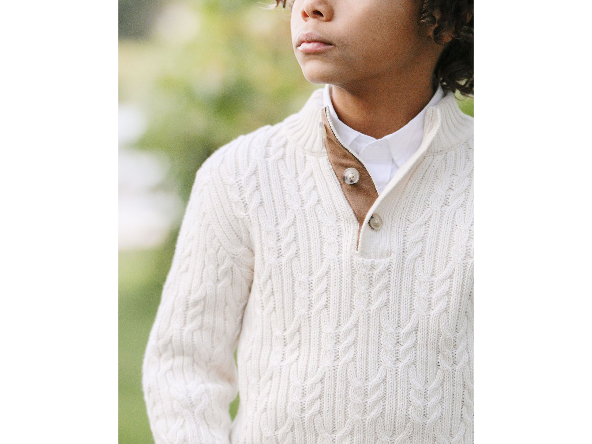Boys' Organic Mock Neck Cable Sweater - Little Kid, Big Kid — Image 4