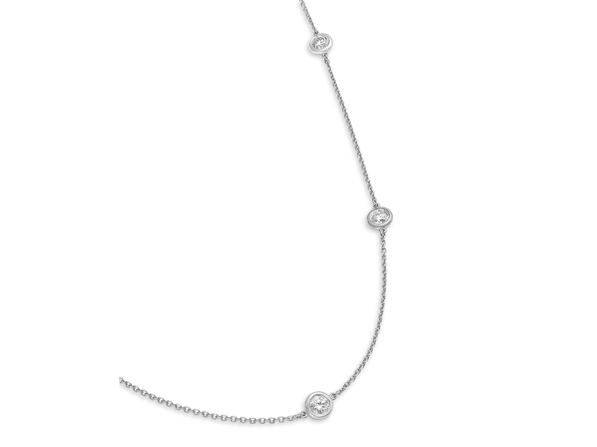 Diamond Bezel Station Necklace in 14K Gold, 1.0 tcw — Image 3