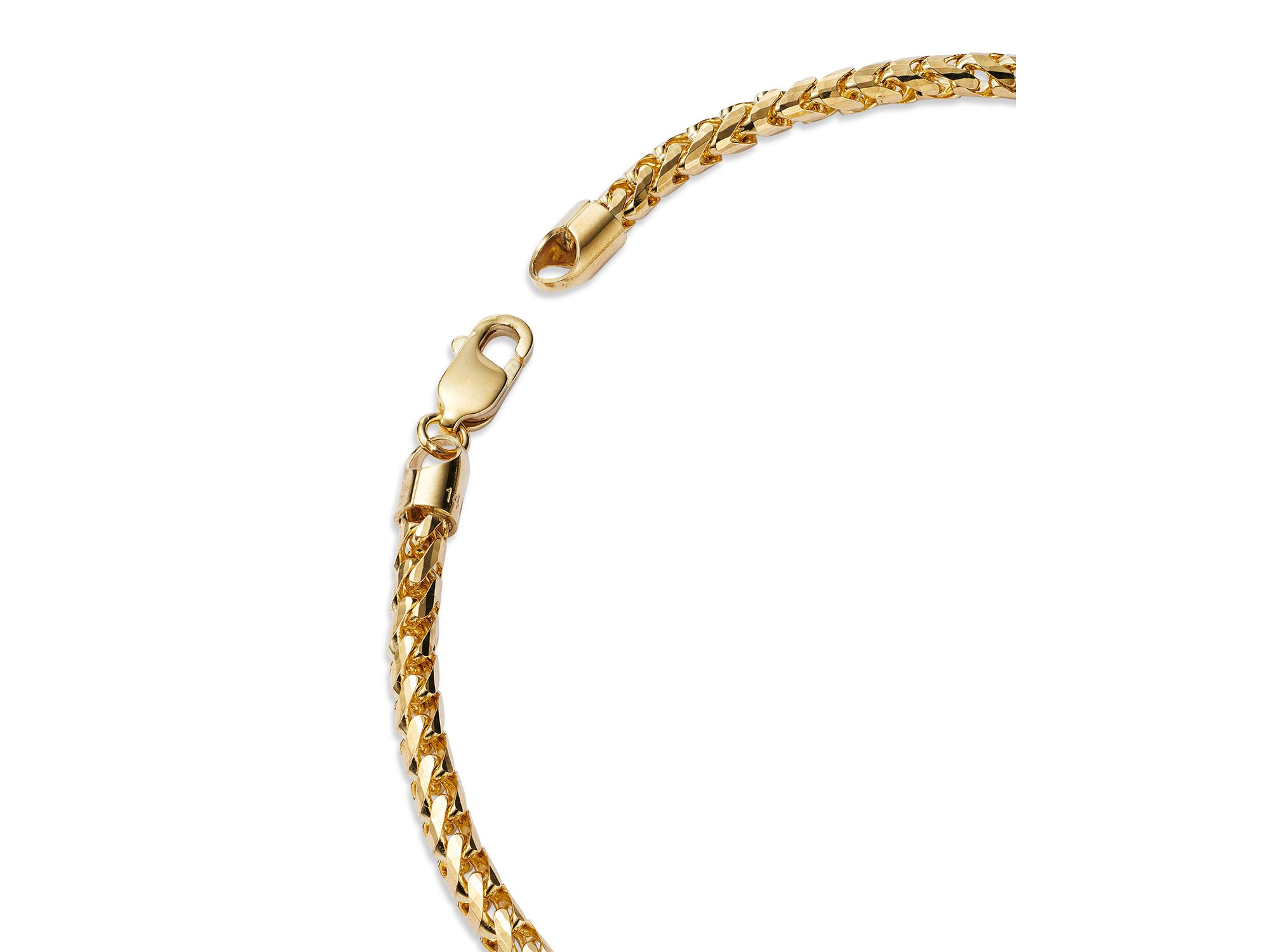 Men's Franco Link Chain Necklace in 14K Yellow Gold, 22" — Image 3