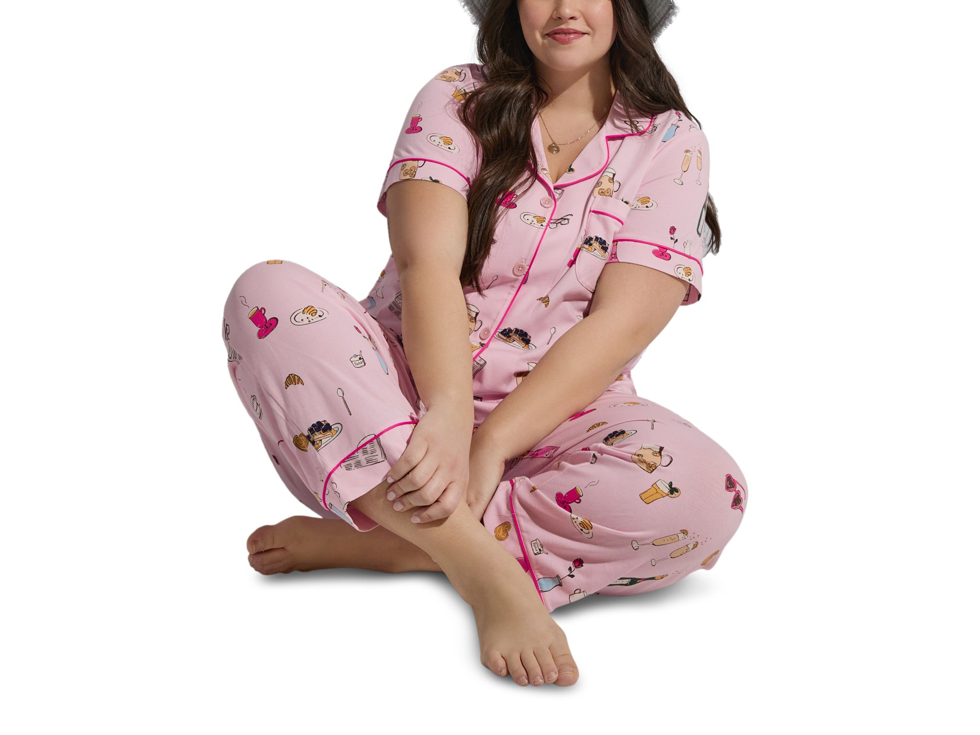 Let's Do Brunch Cropped Pajama Set — Image 3