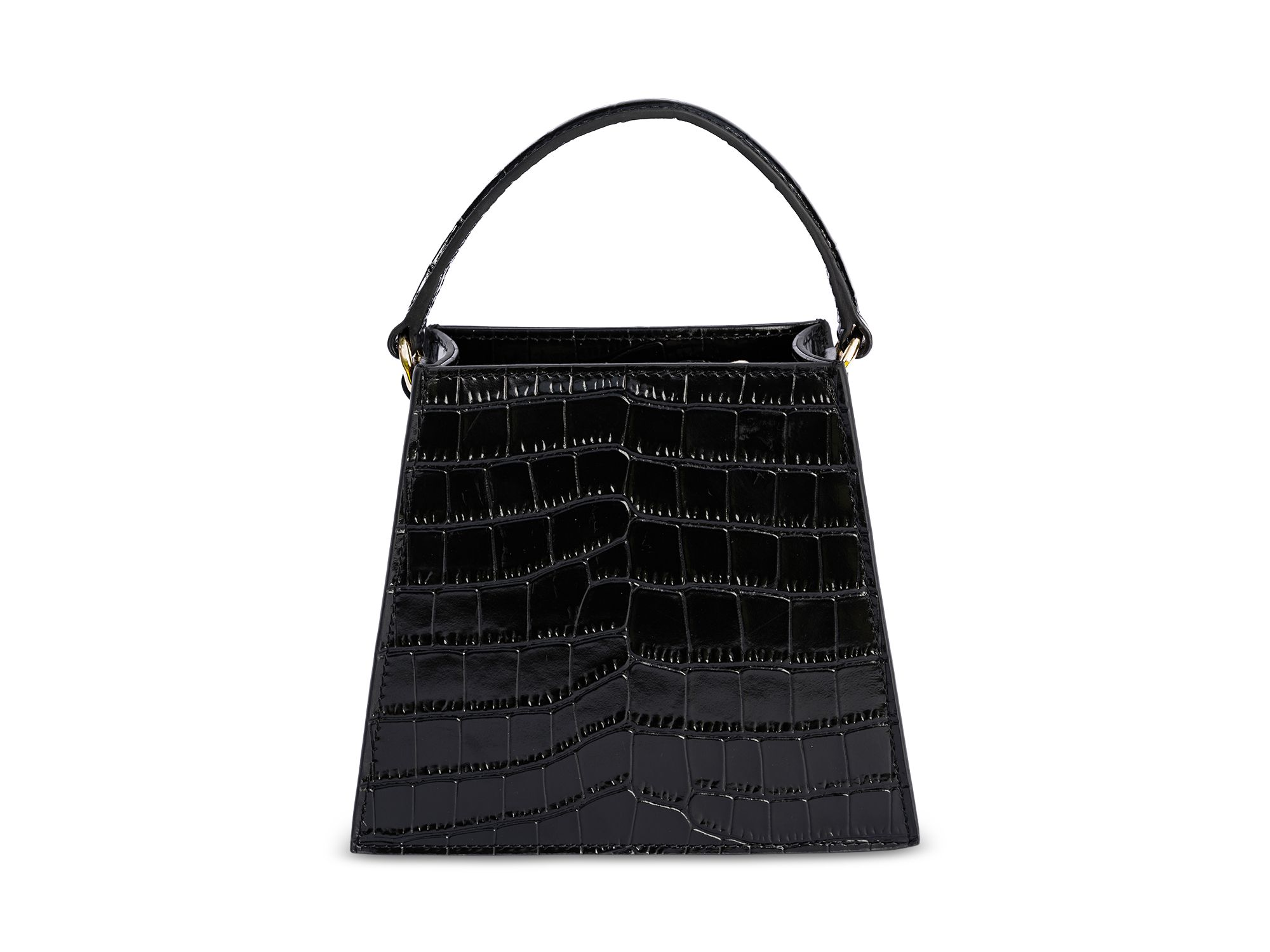 Kandi Croc Embossed Leather Handbag — Image 5