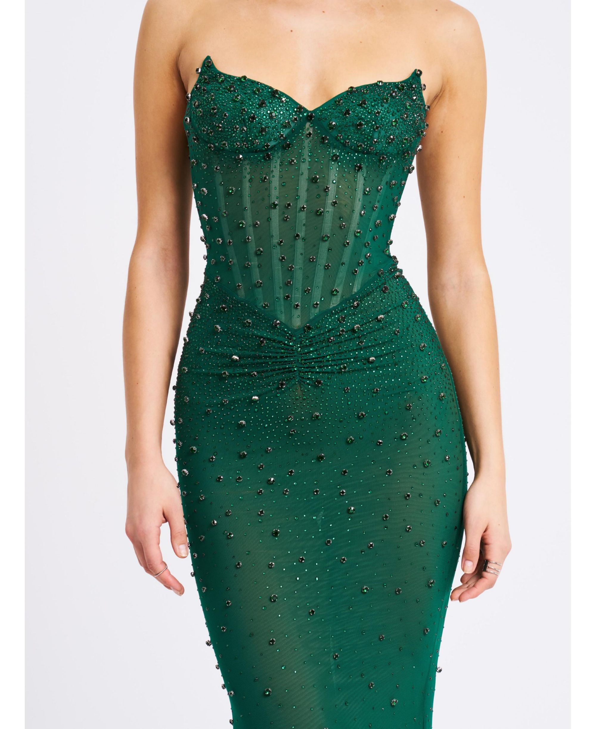 Fatima Sleeveless Corset Mermaid Maxi Evening Dress — Image 3