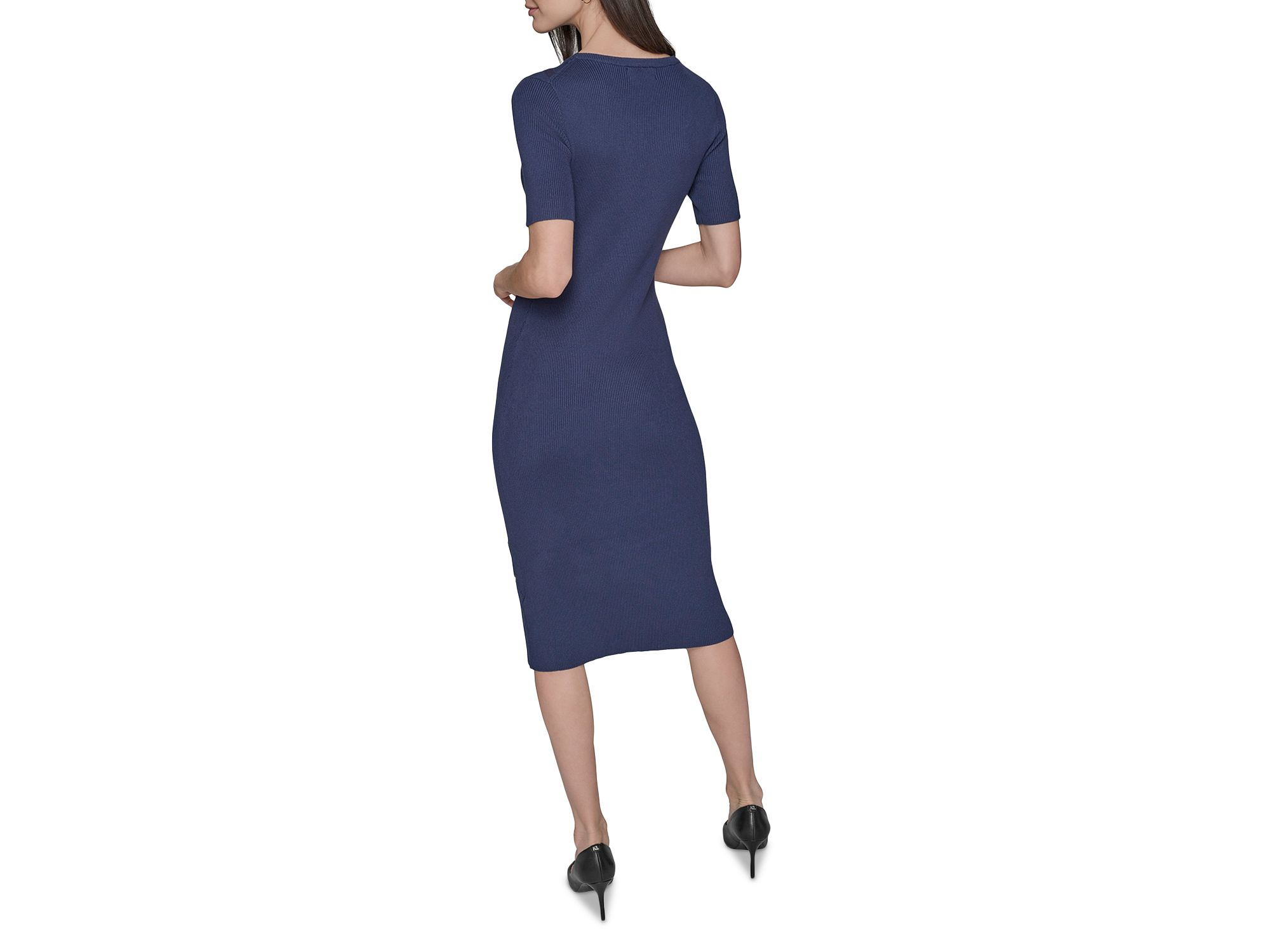 Button Trim Sweater Dress — Image 4