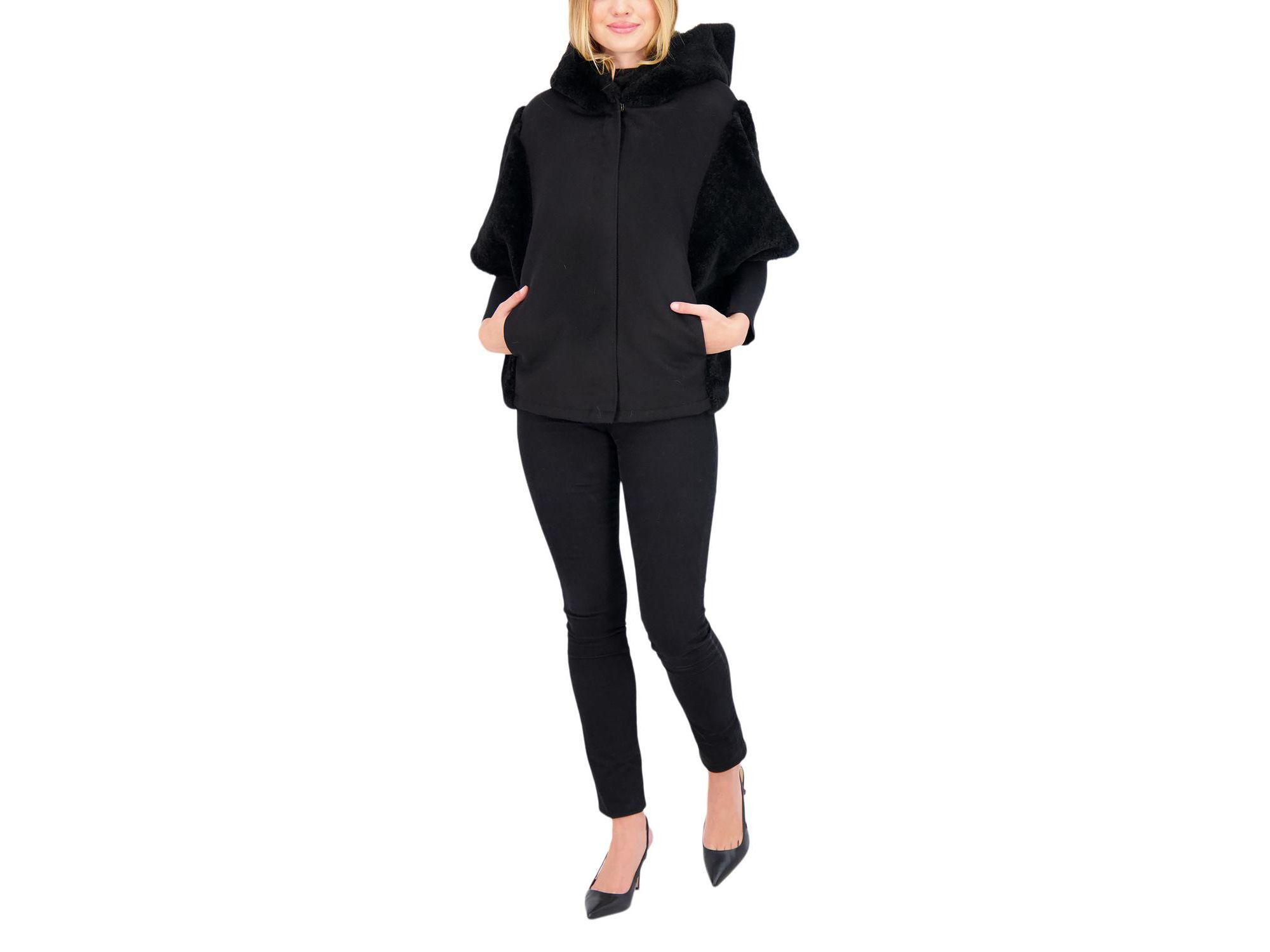 Cashmere Jacket with Sheared Cashmere Goat Trim — Image 4