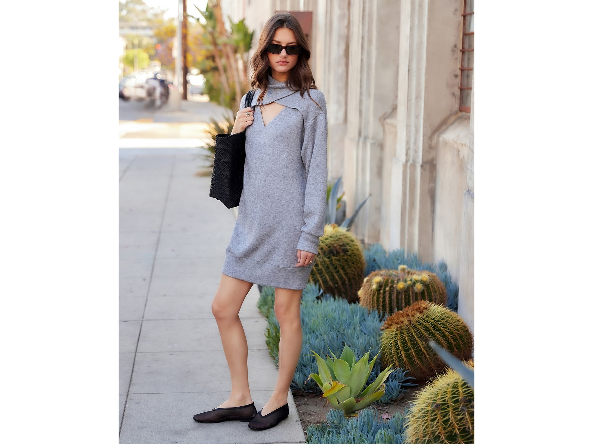 Claylee Crossover Turtleneck Dress — Image 3