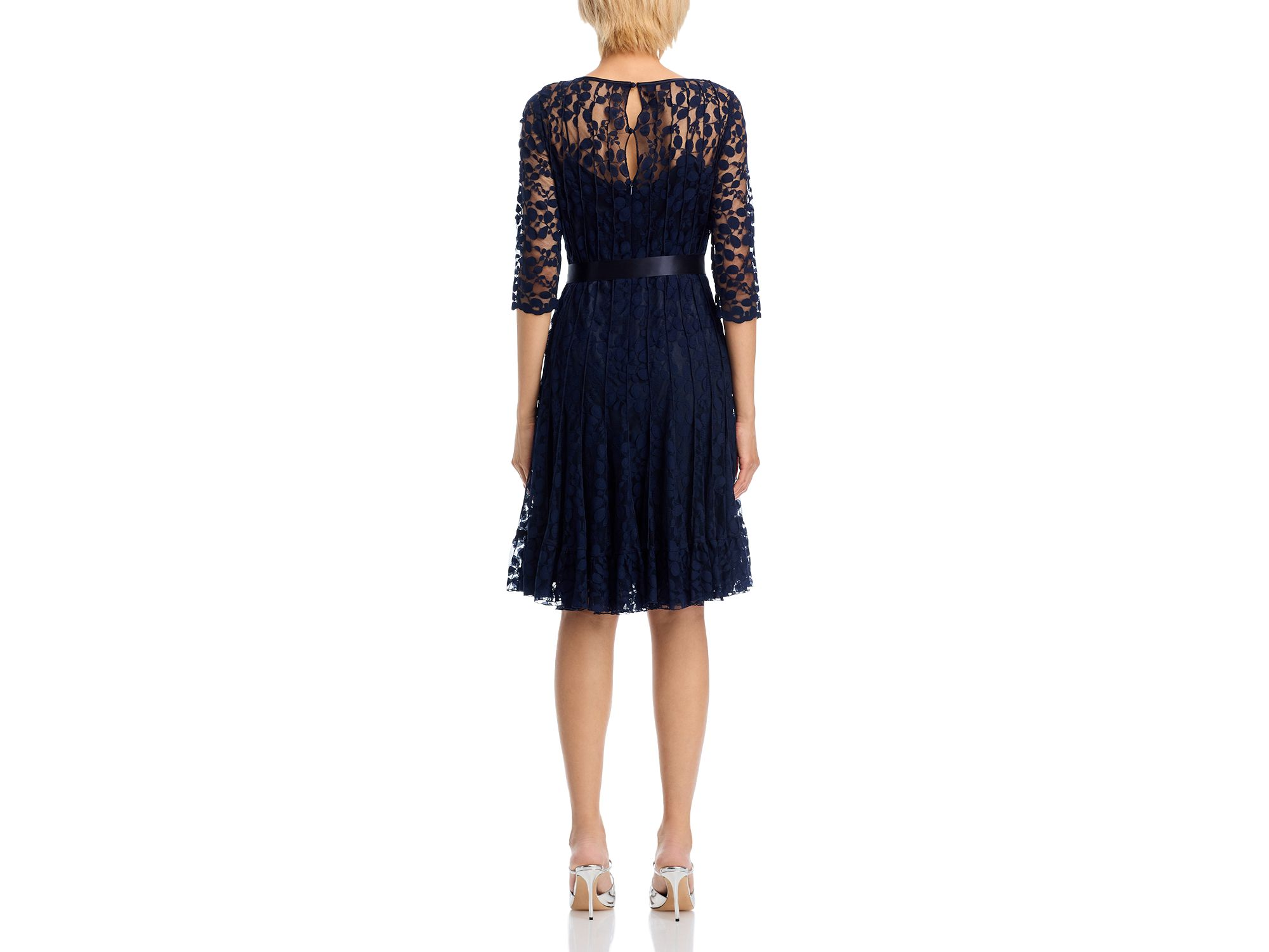 Leaf Lace Pintuck Dress — Image 4