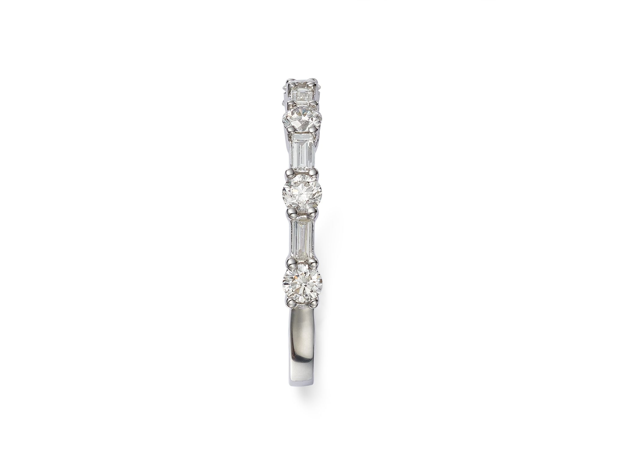 Diamond Baguette & Round Band in 14K White Gold, 0.50 tcw — Image 6