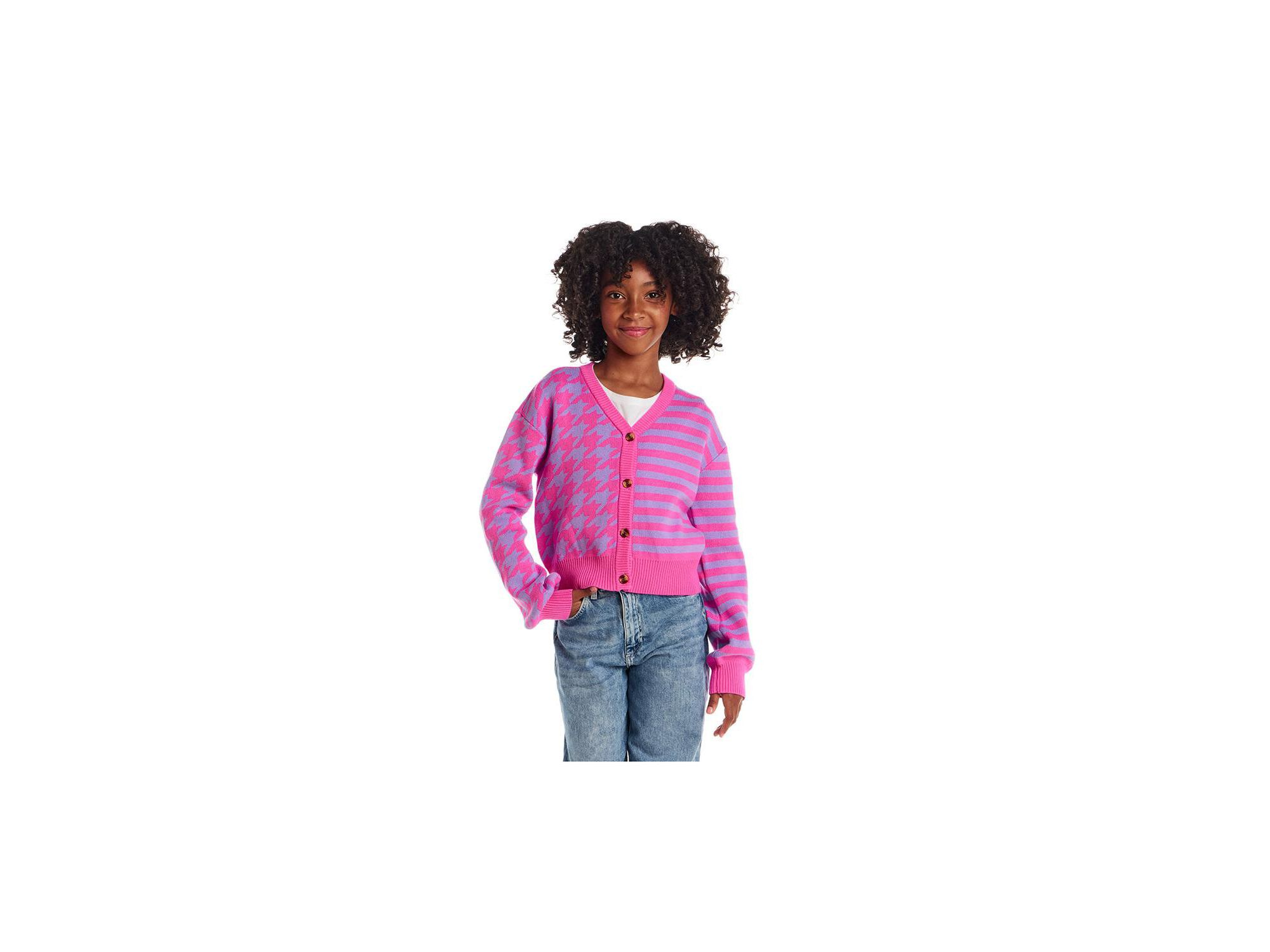 Girls' Houndstooth Cardigan - Big Kid — Image 5