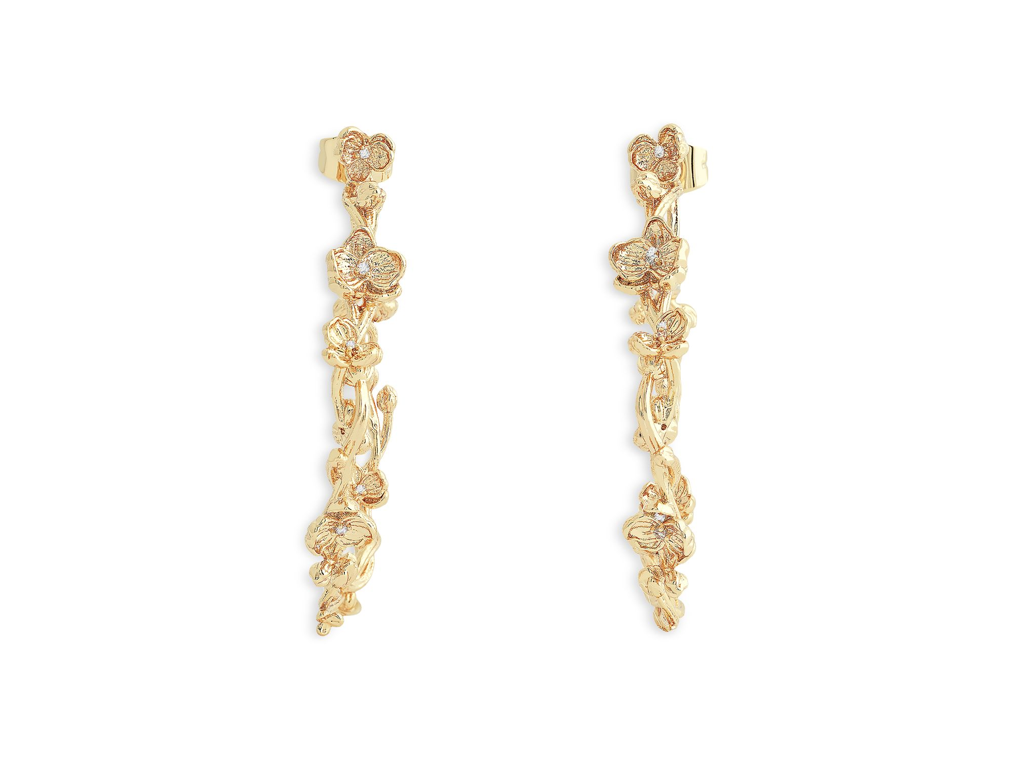 Orchid Hoop Earrings in 18K Gold Plated — Image 3
