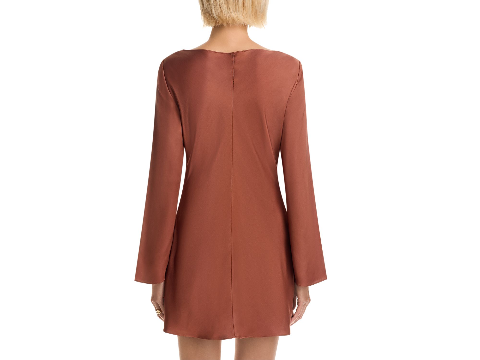 Ennis Satin Bell Sleeve Mini Dress — Image 3