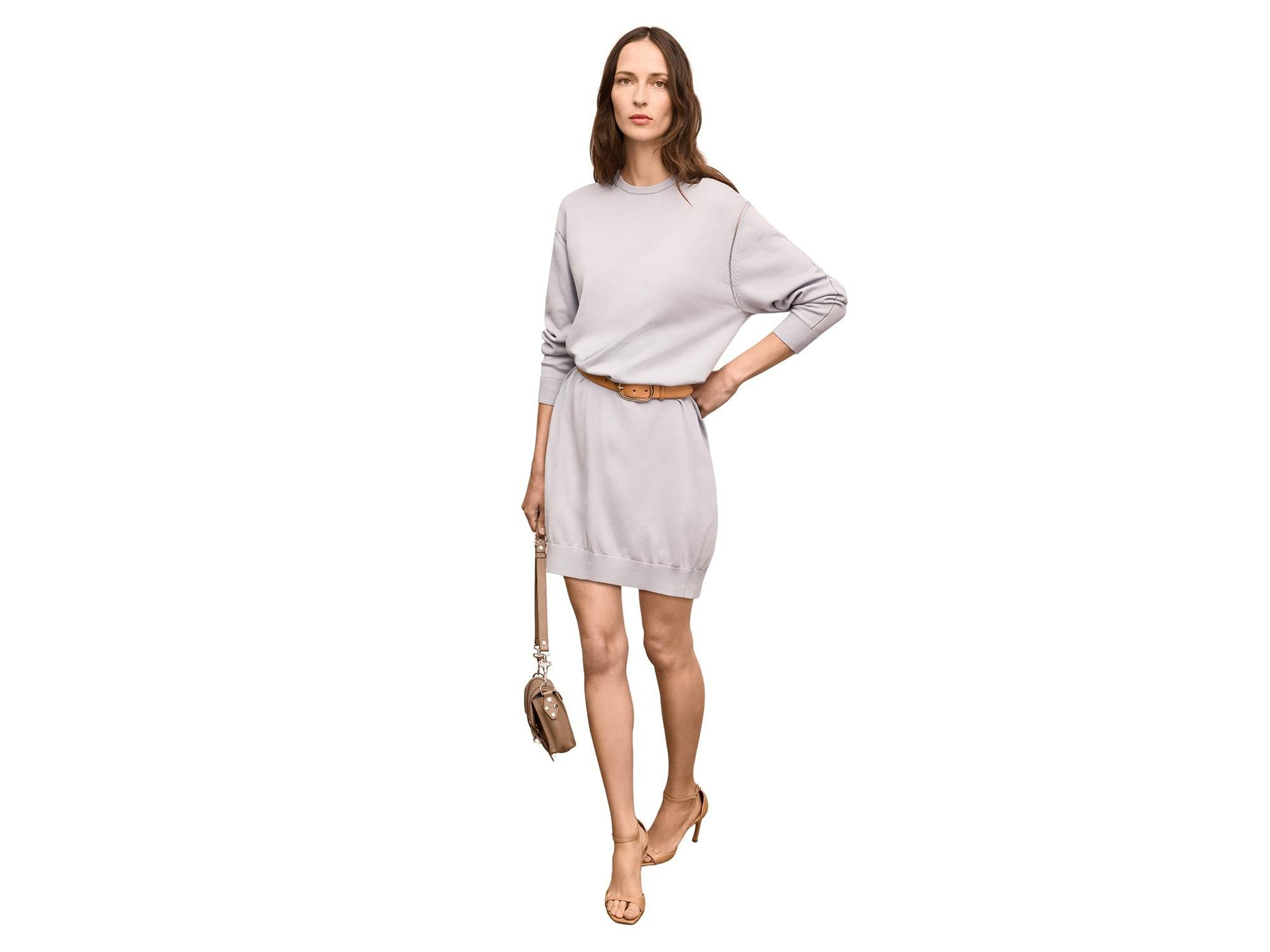 Cotton Silk Knit Eve Sweater Dress — Image 3