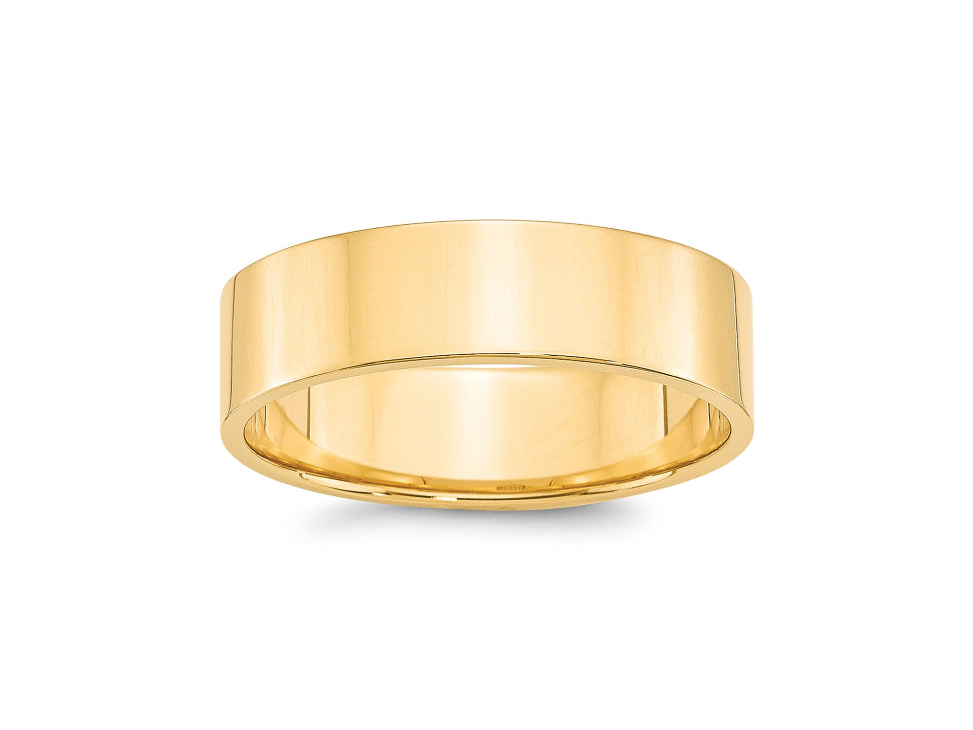 Men's 6mm Lightweight Flat Band Ring in 14K Yellow Gold — Image 3