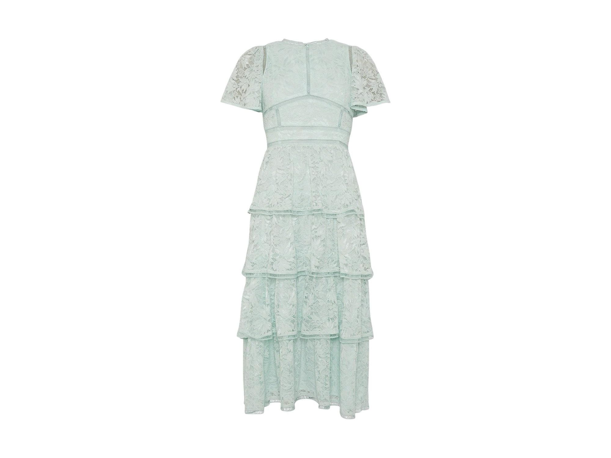 Flutter Sleeve Tiered Lace Dress — Image 3