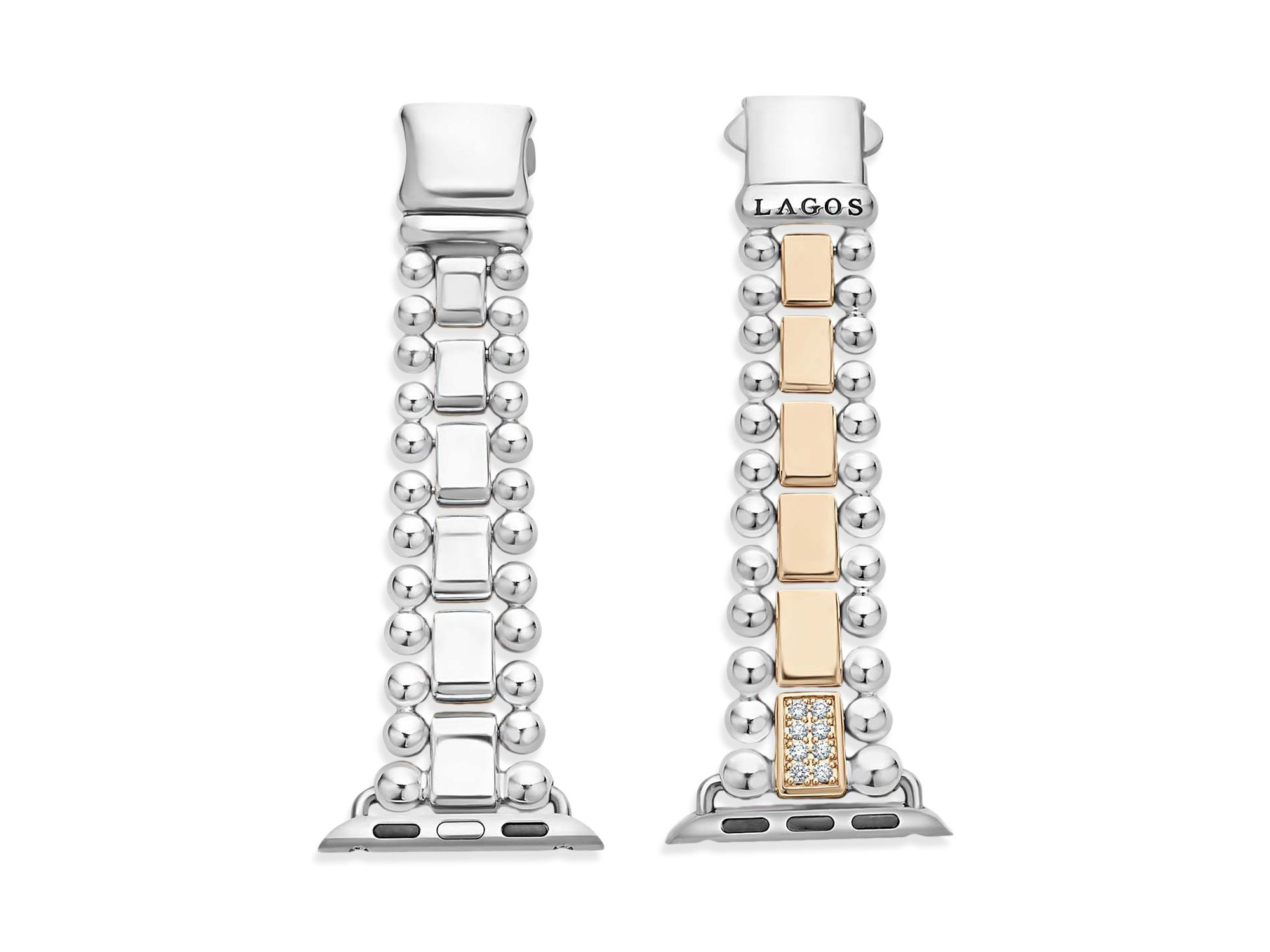 Smart Caviar 18K Rose Gold & Sterling Silver Single Diamond Apple™ Watch Bracelet, 38-44mm — Image 4