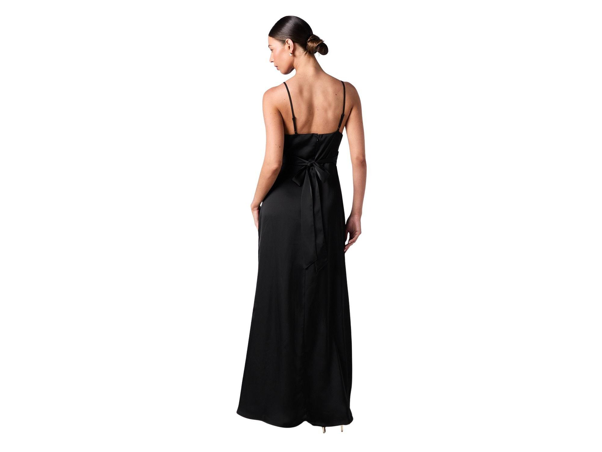 Wrap Waist Satin Cami Bridesmaids Dress — Image 4