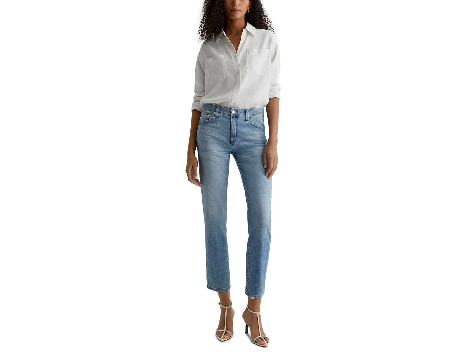 Ex Boyfriend Mid Rise Straight Leg Jeans in Aries Destructed — Image 7