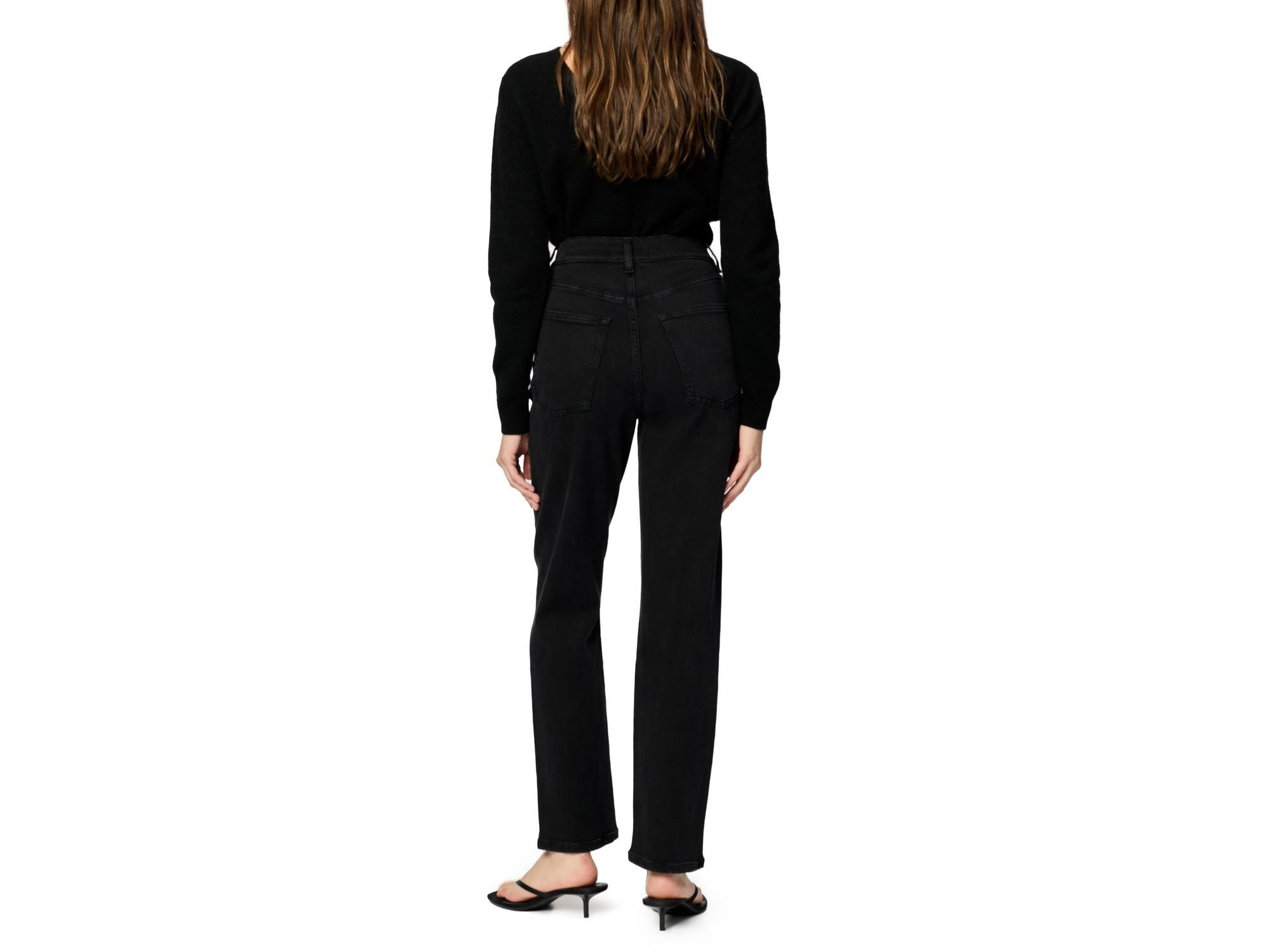 ASE Stretch High Rise Straight Jean in Jet Black — Image 4