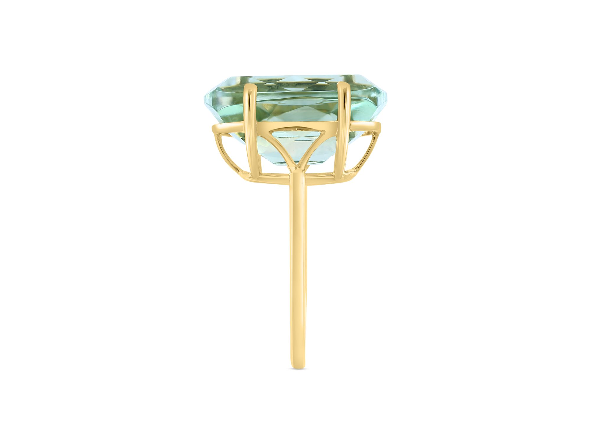 Prasiolite Statement Ring in 14K Yellow Gold — Image 3