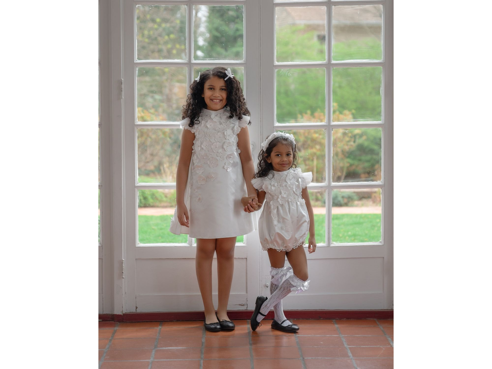 Girls' Butterfly White Satin Ceremony Dress - Baby, Little Kid, Big Kid — Image 4