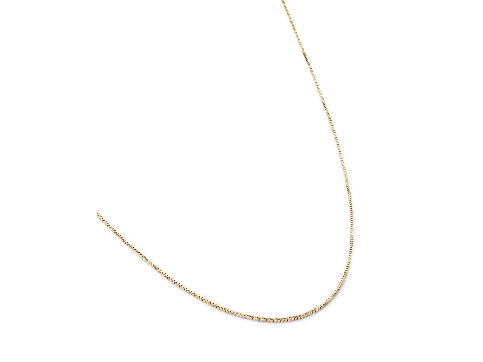 Box Link Chain Necklace in 14K Yellow Gold, 0.75mm — Image 4