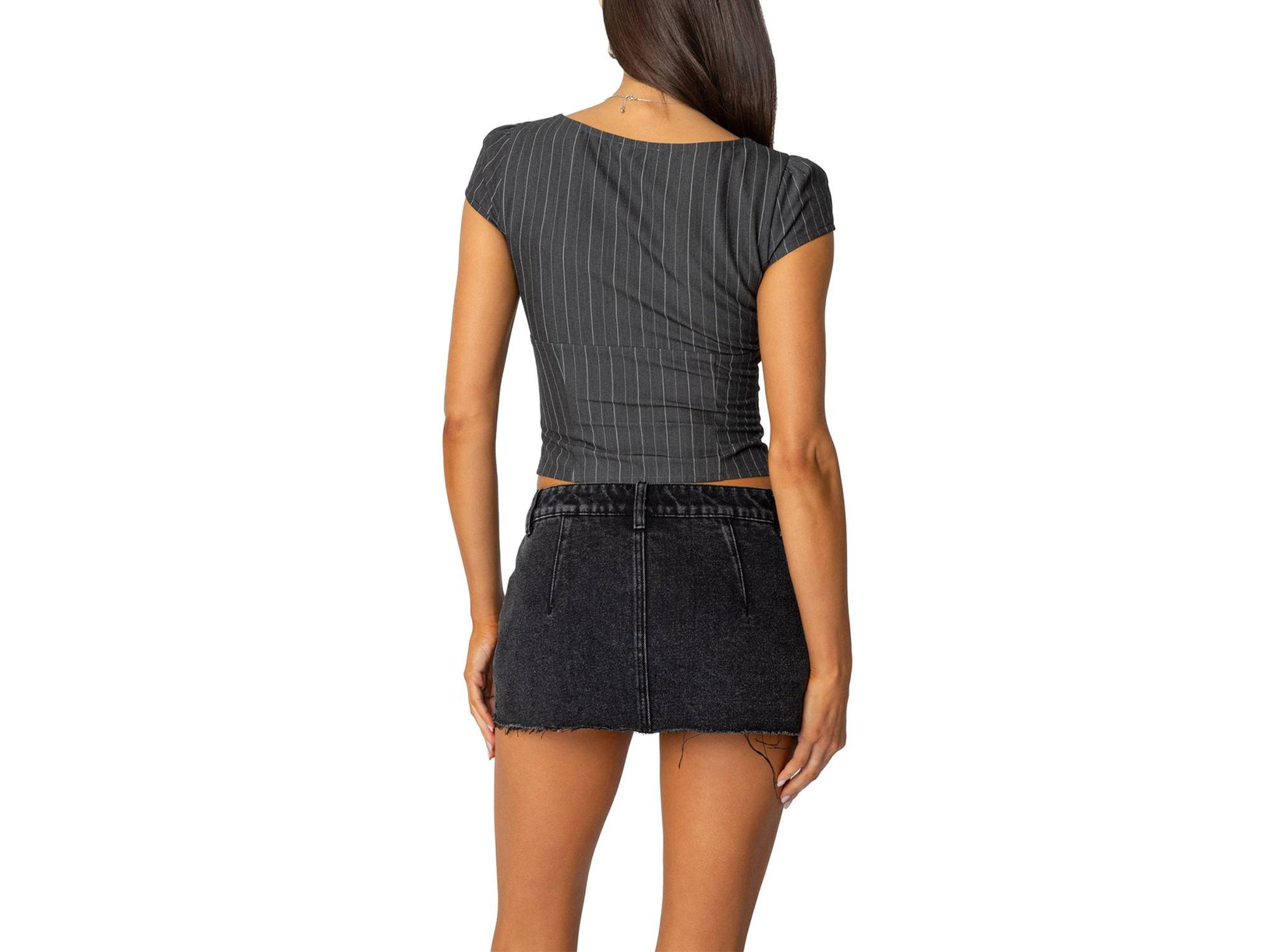 Keni Pinstripe Zip Up Top — Image 3