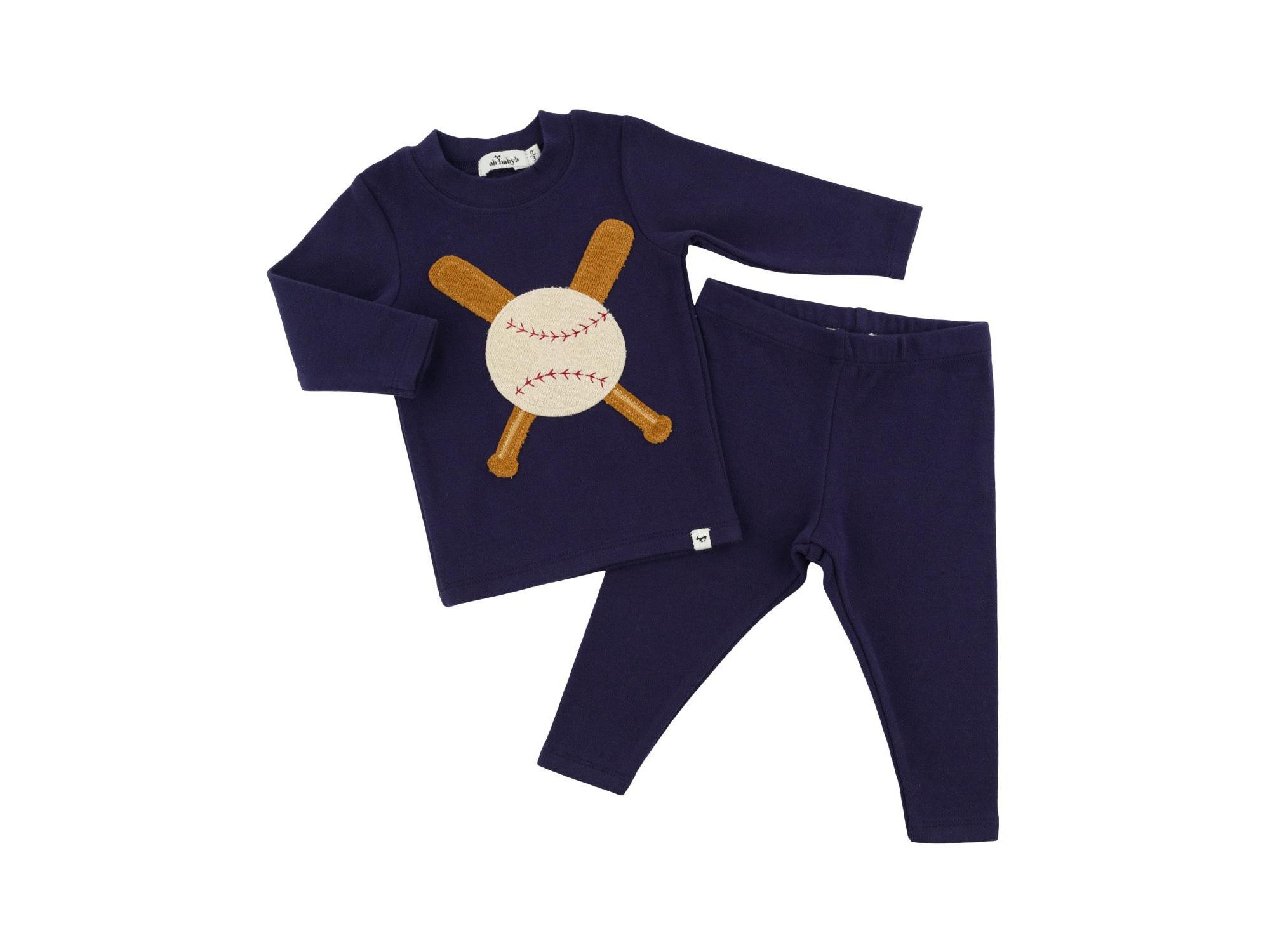 Boys' Terry Baseball Applique Two Piece Set - Baby — Image 3