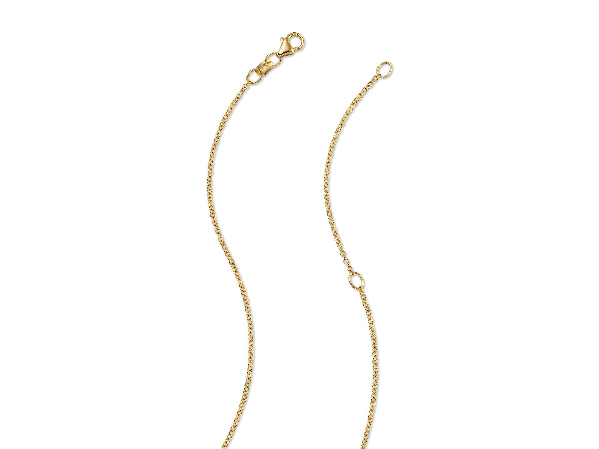 Rainbow Gemstone & Diamond Hamsa Pendant Necklace in 14K Yellow Gold, 18" — Image 5