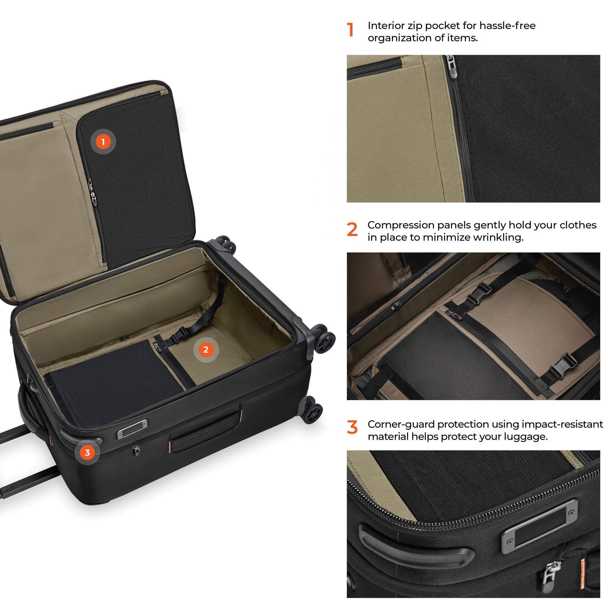 ZDX Medium ZDX Expandable Spinner Checked Bag — Image 7