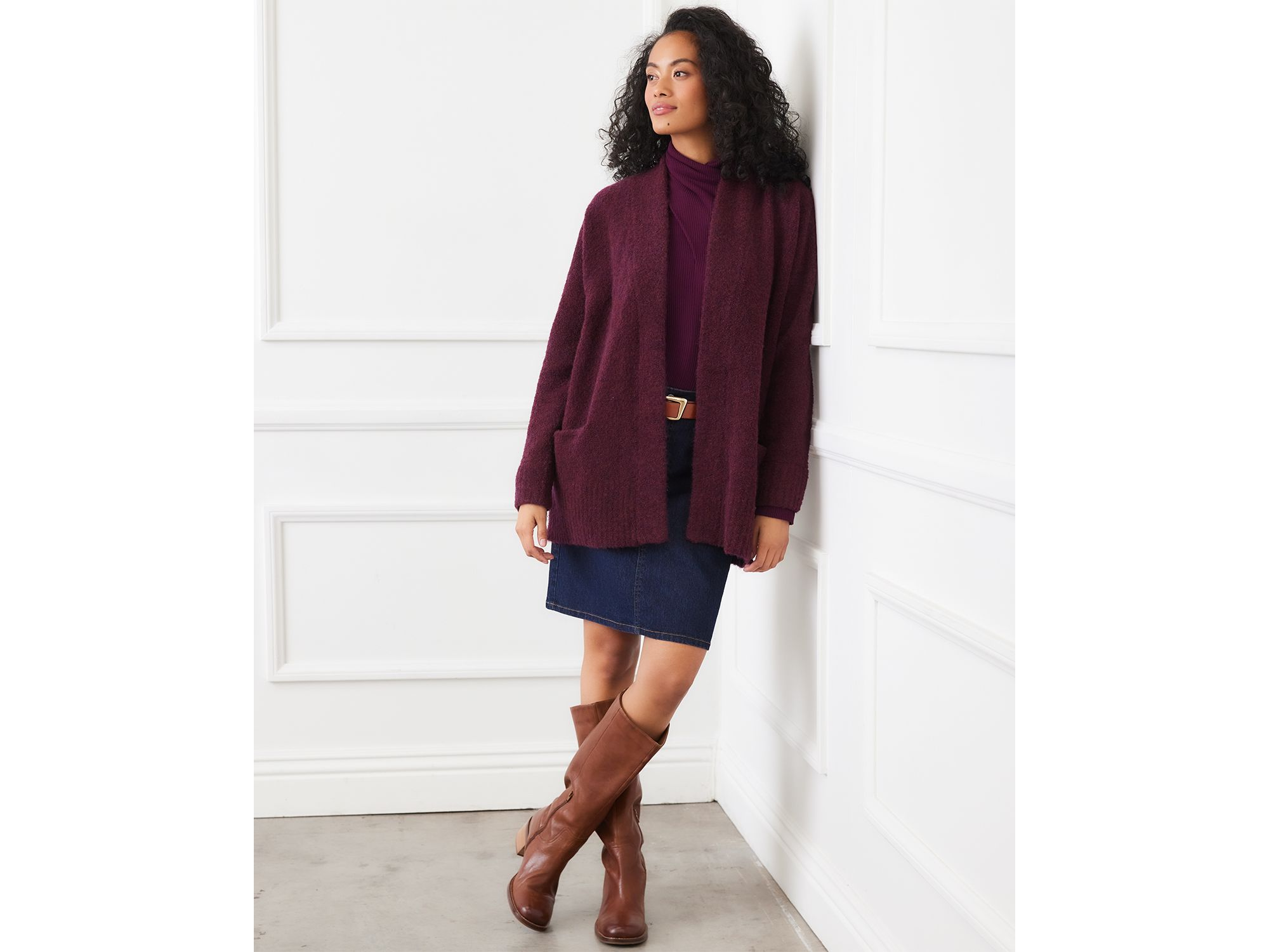 Bouclé Cardigan Sweater — Image 4