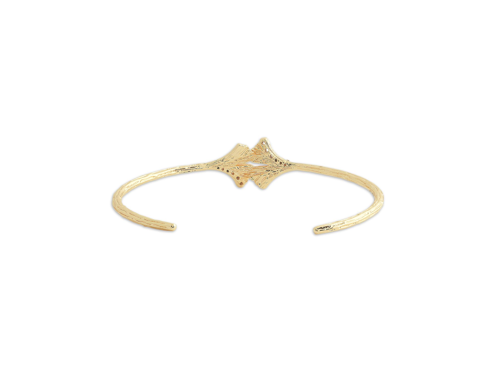 Pavé Ginkgo Leaves Cuff Bracelet — Image 3